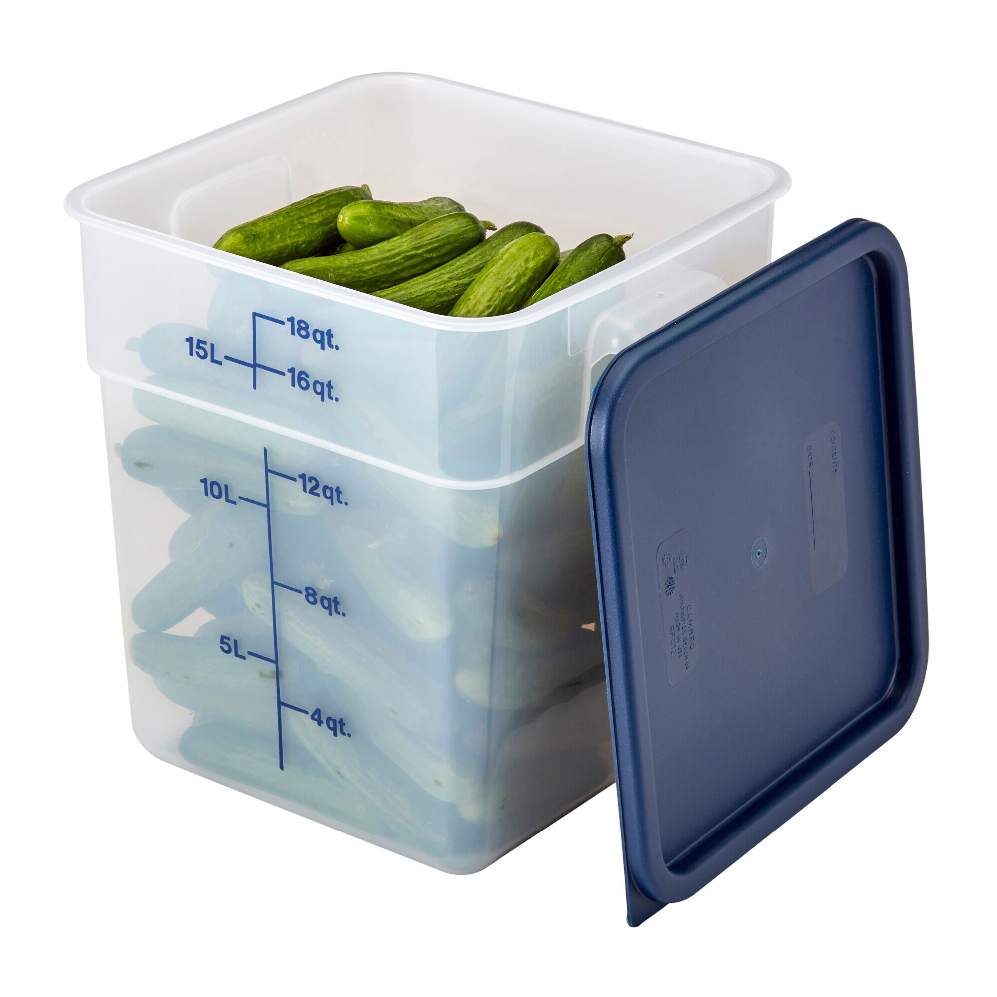 (6 pièces) CAMBRO | CAMSQUARES® – Récipient – 17,2 litres – transparent