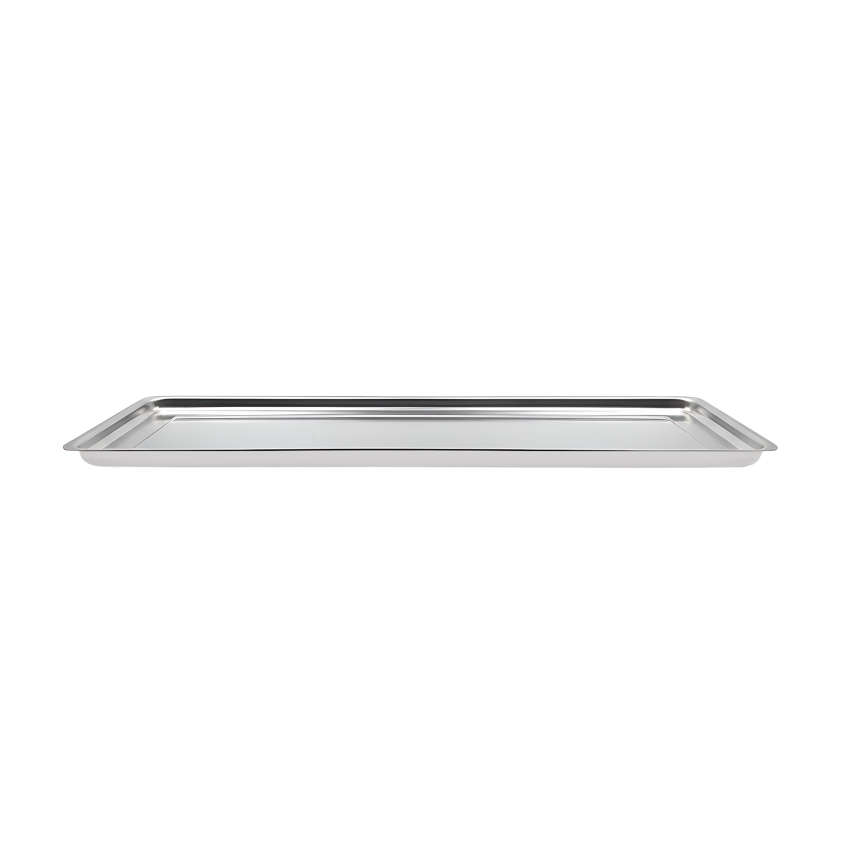 Plateau de service avec rebord - Acier inoxydable - avec rebord - rectangulaire - 820x270x20mm