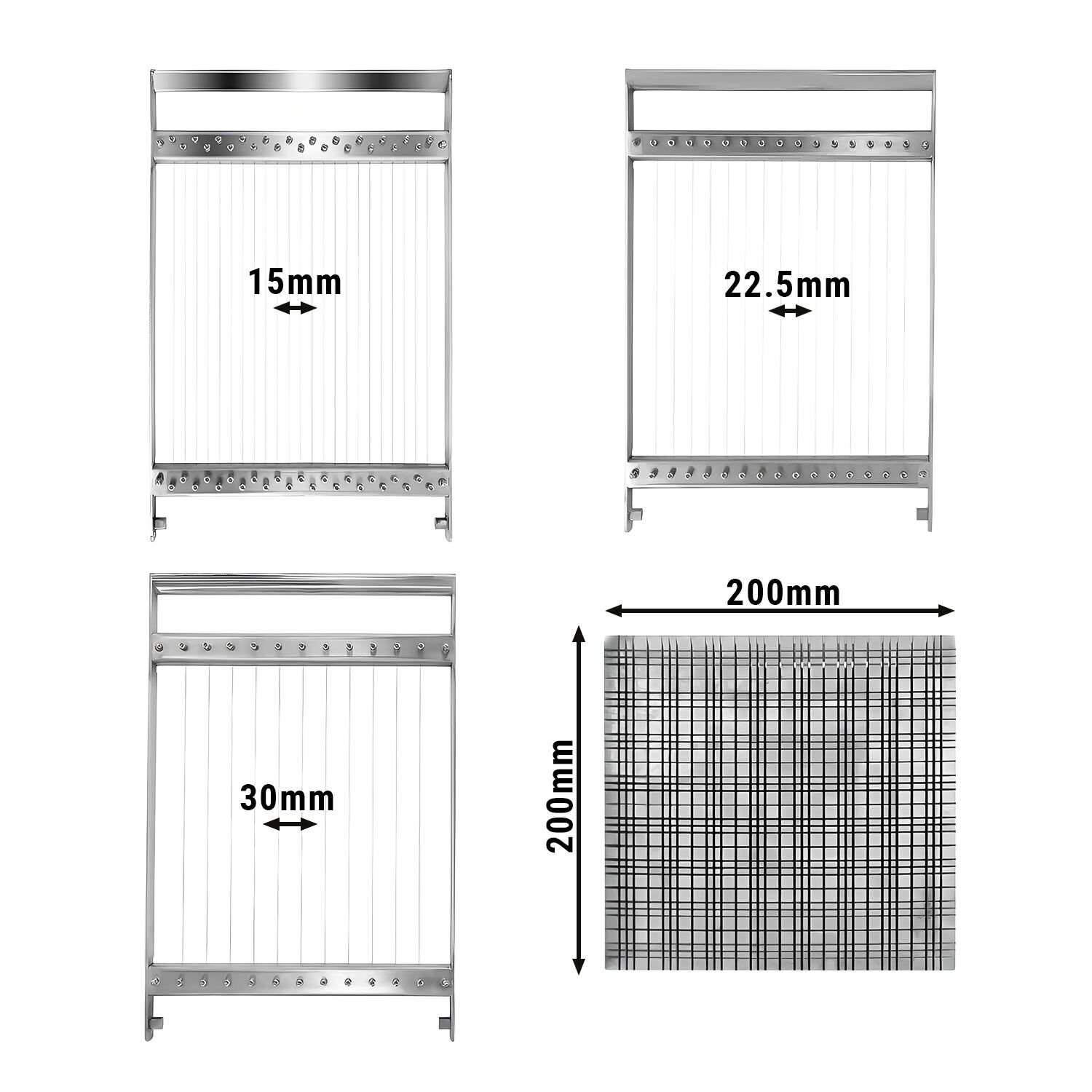 Commercial Praline Guitar Cutter - Wire Spacing: 15, 22,5 & 30mm - Double-Cut - incl. 3 Frames