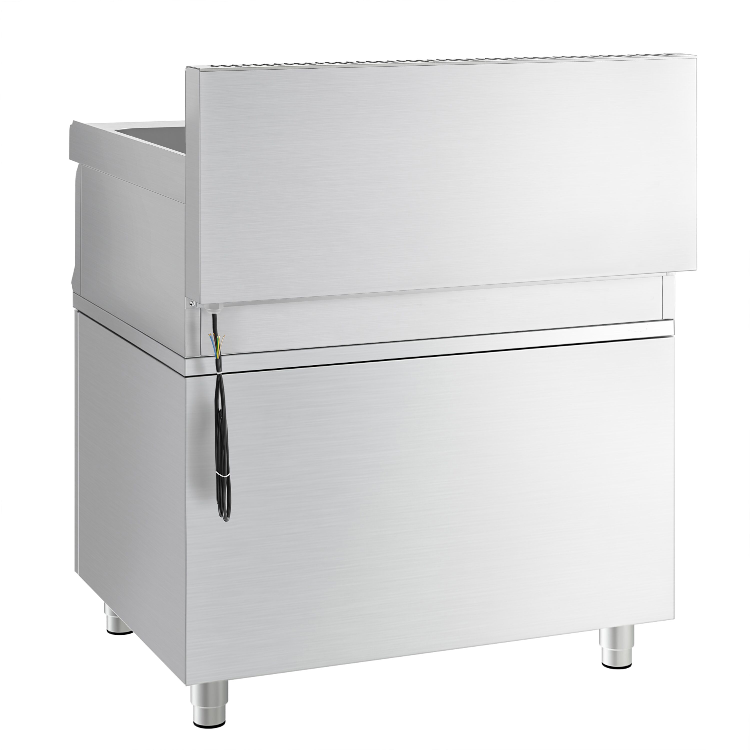 Bain-marie électrique – 1,2 kW – 1 × GN 1/1 & 3 × GN 1/9 – avec soubassement incluant 2 portes
