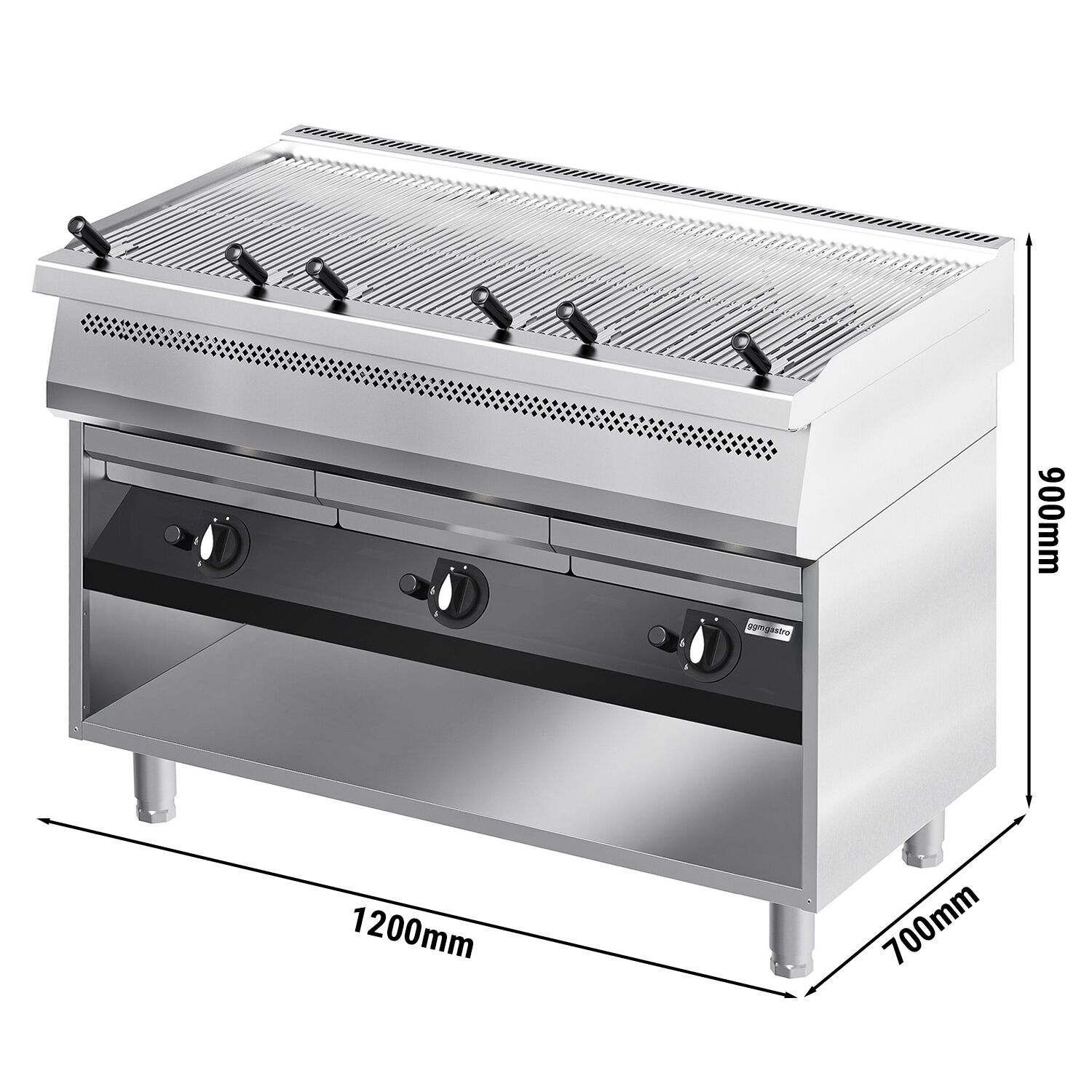 Barbecue à gaz professionnel - 33kW - à poser - P700mm