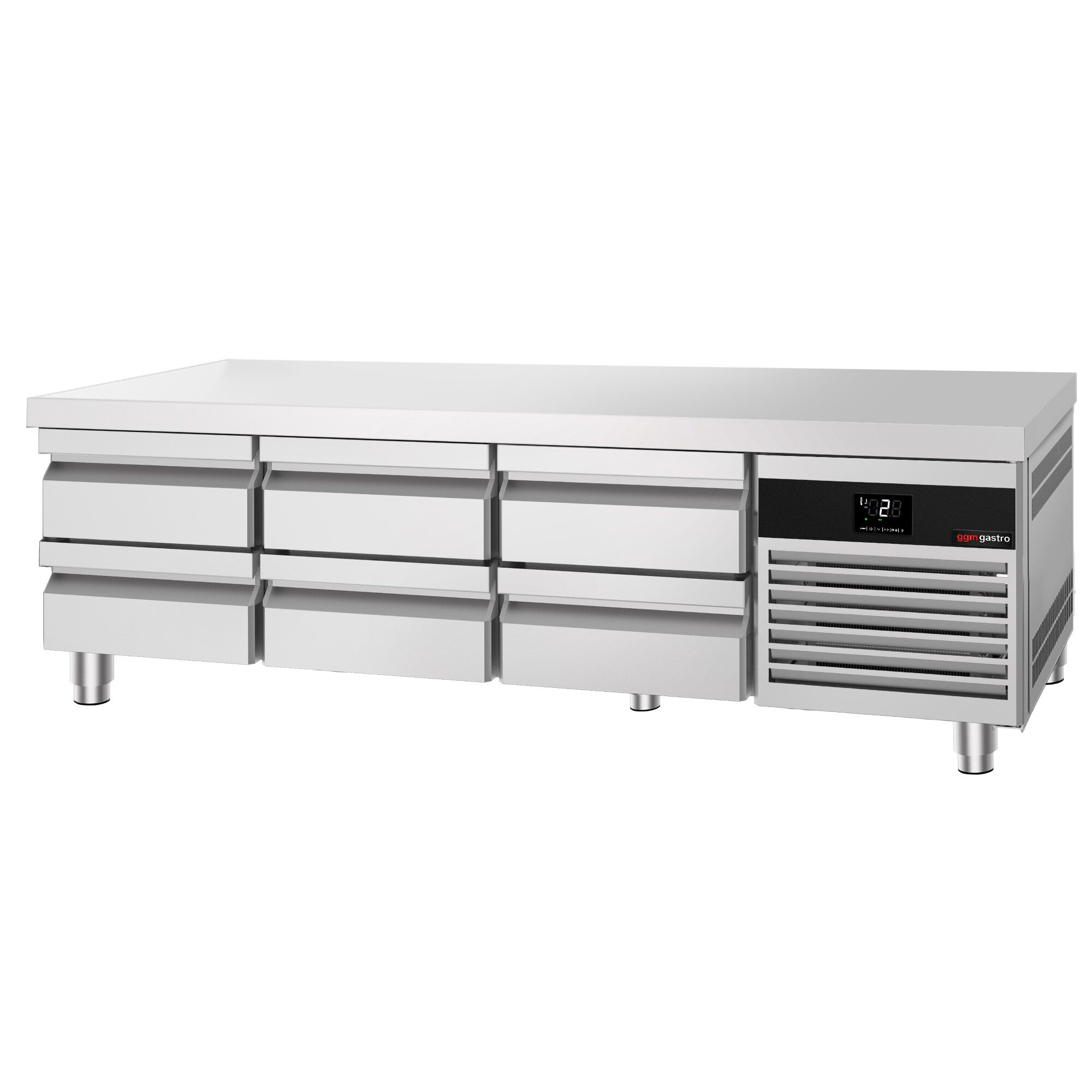 Soubassement réfrigéré Premium - 2000 mm - 210 litres - 6 tiroirs