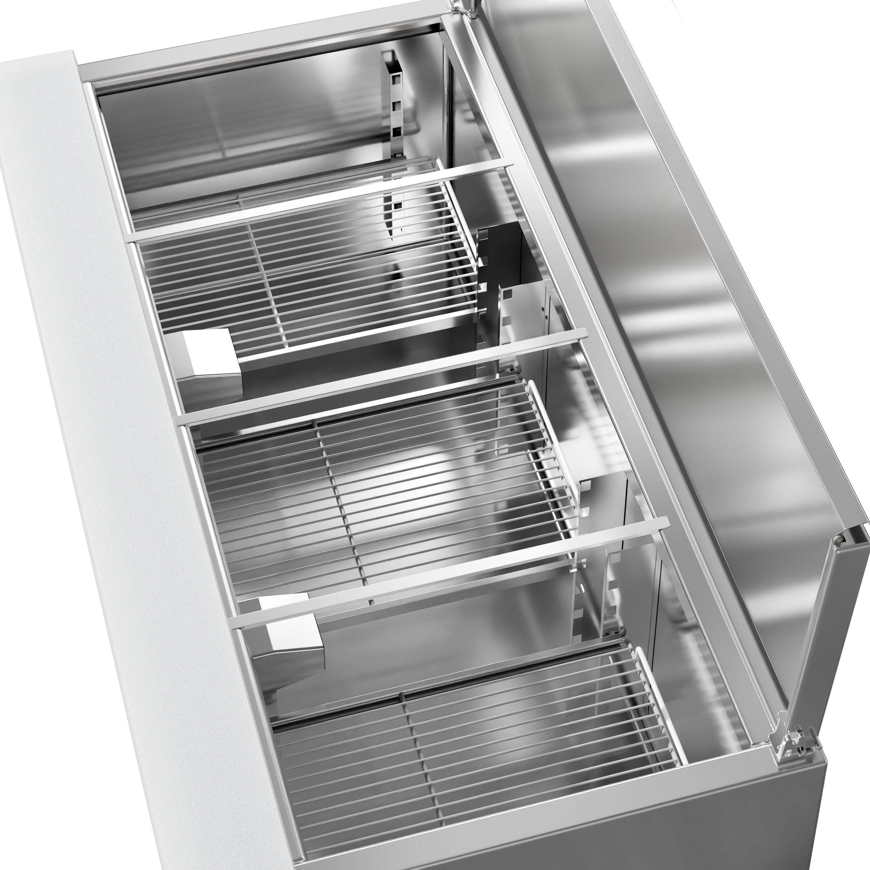 Saladette réfrigérée PREMIUM - 1368mm - 368L - 3 portes - avec découpe pour 4x GN 1/1 & Couvercle inox