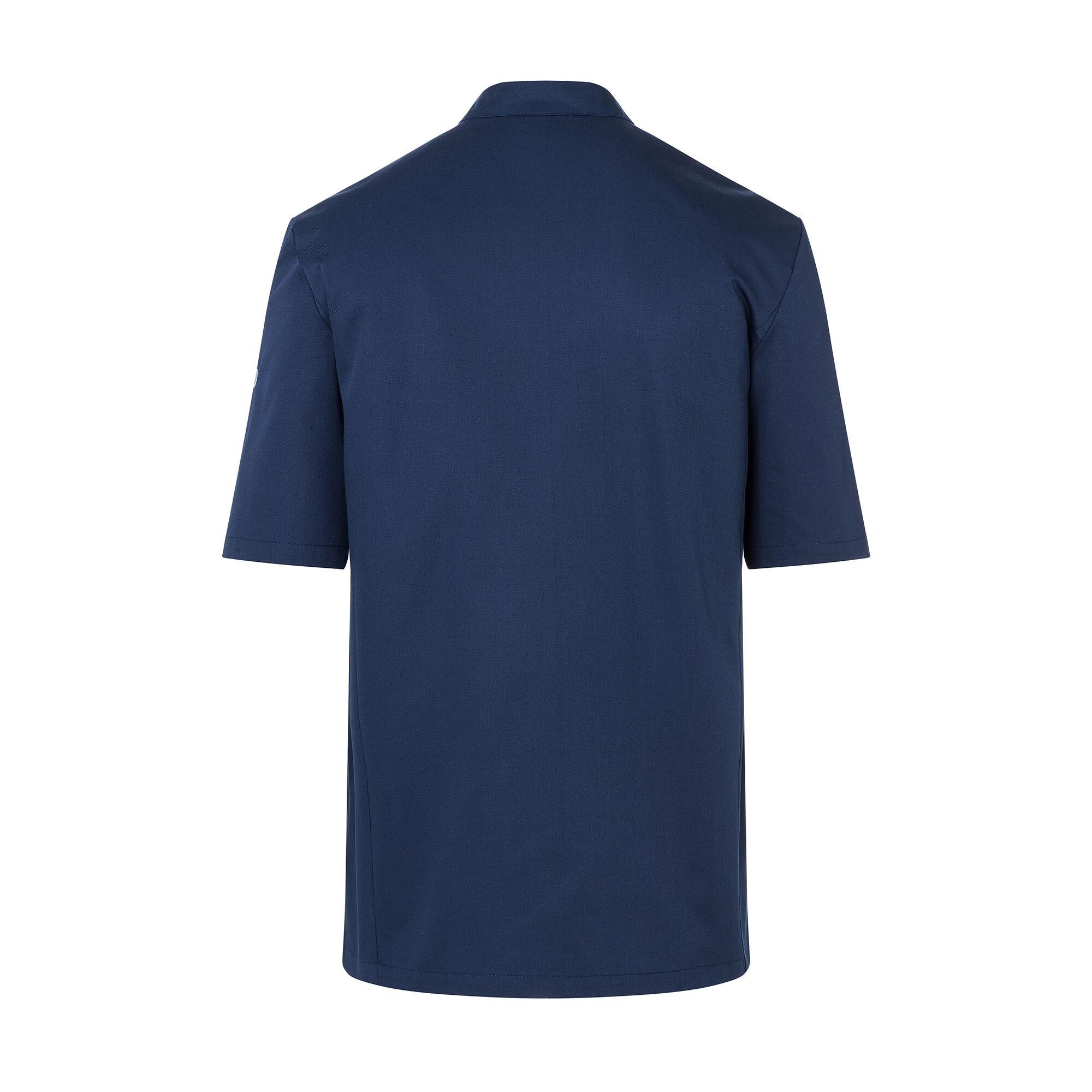 KARLOWSKY | Gustav Men's Chef Jacket – Short Sleeve - Marine Blue - Size 48 - Press-Stud Closure