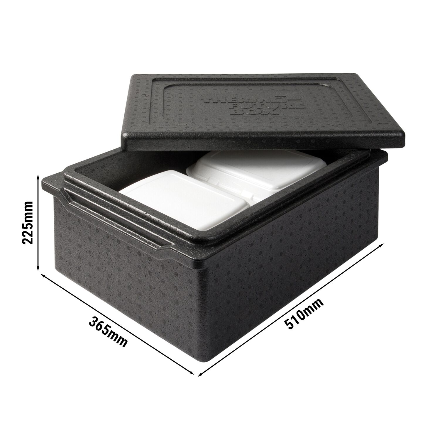 (5 pièces) THERMO FUTURE BOX | Boîte isotherme TAKE AWAY - 20 litres - Noir