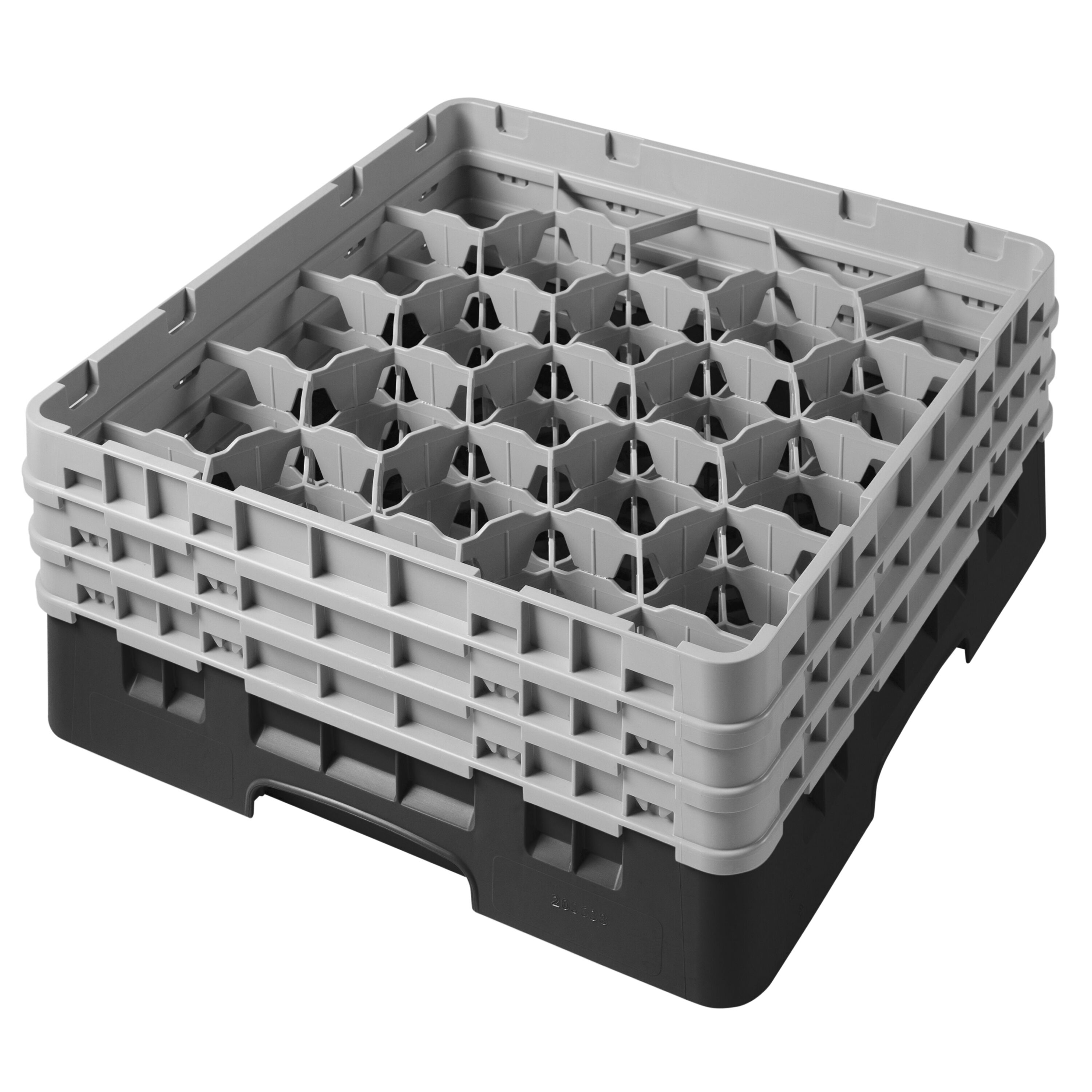 CAMBRO | CAMRACK® - Panier à verres 1/1 - 20 compartiments - avec 3 extensions - 500x500mm - Noir     
