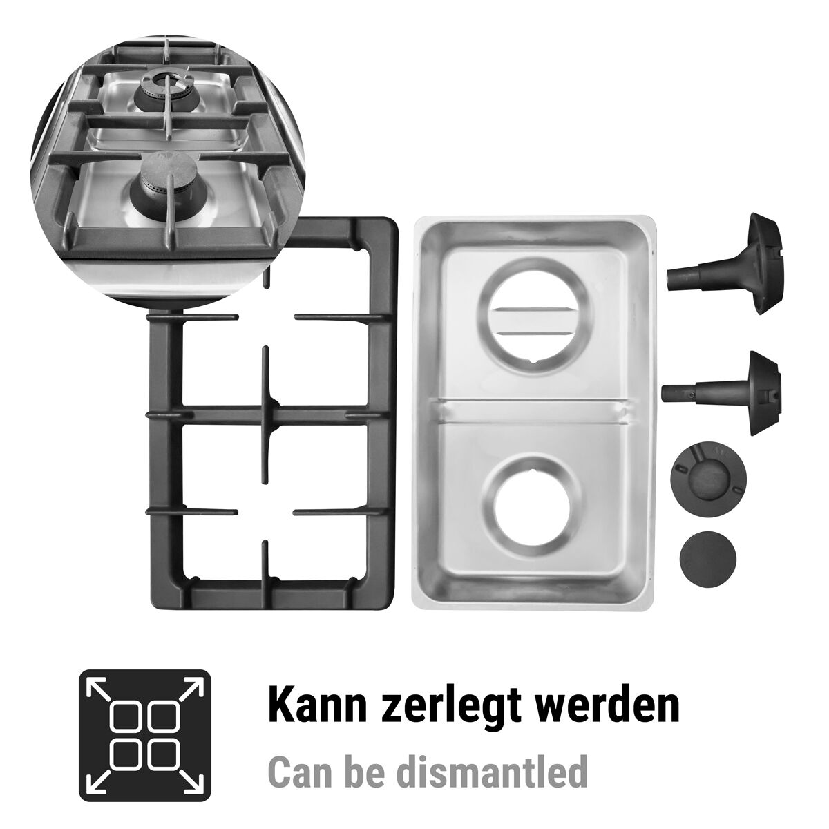 Gasherd - 28 kW - 4 Brenner