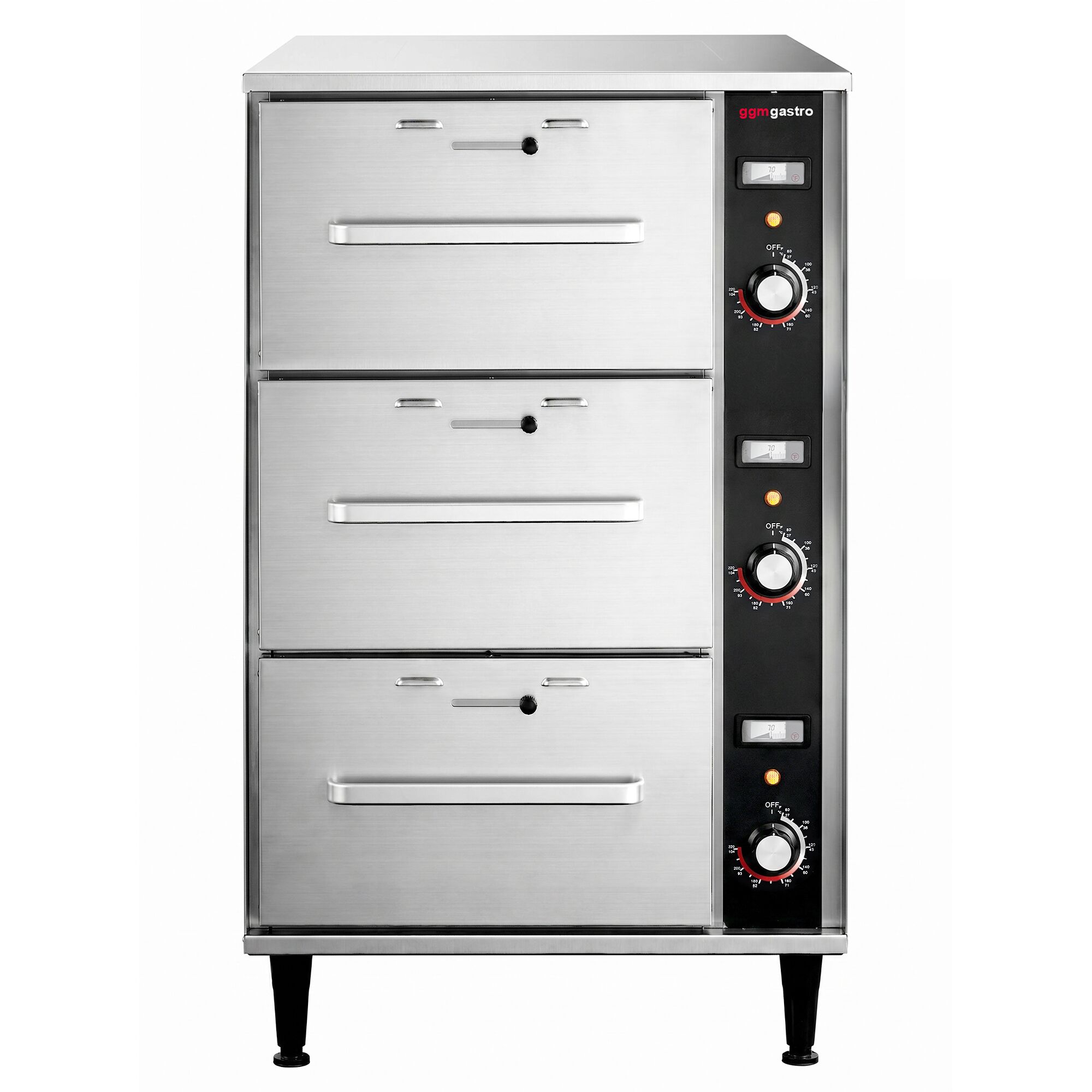 Commercial Heated Cabinet – with 3 Drawers – Separate Temperature Control