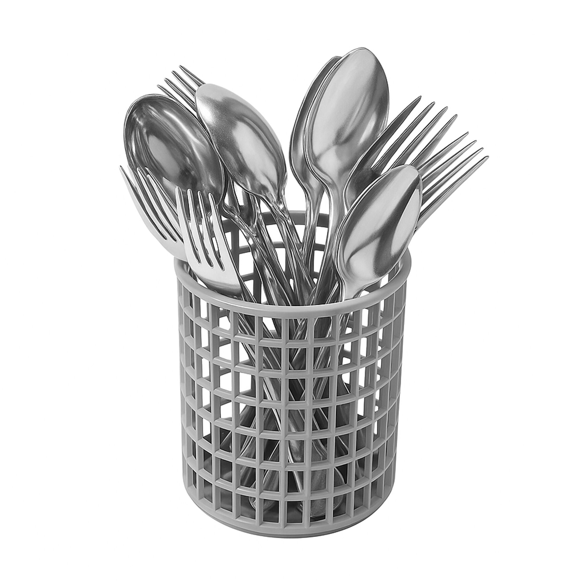 Panier à couverts - rond - Ø110mm - Gris