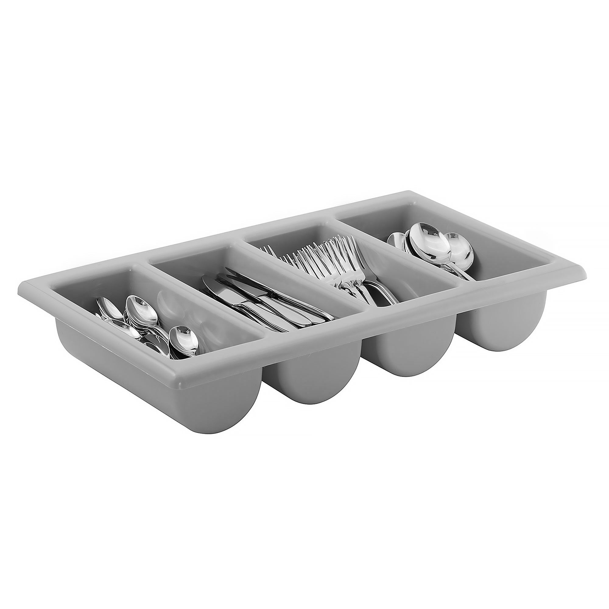 (6 Pièces) Bac à Couverts GN 1/1 - 530 x 325 mm - Polypropylène - 4 Compartiments