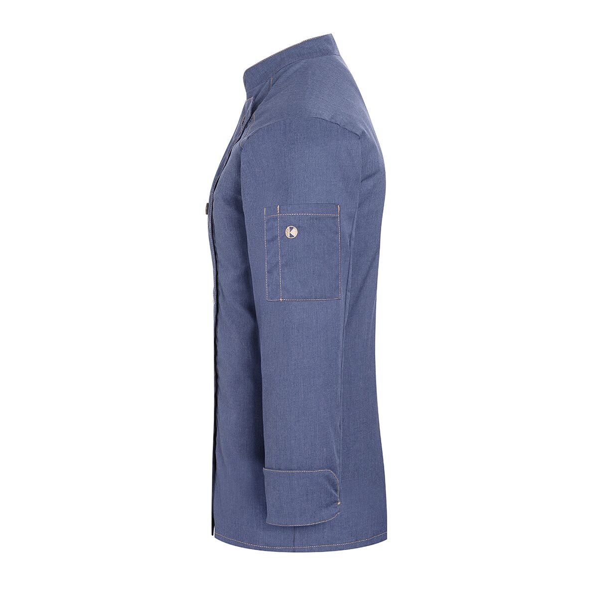 (6 pièces) KARLOWSKY | Veste de cuisine femme style jeans - Vintage Blue - Taille : 44