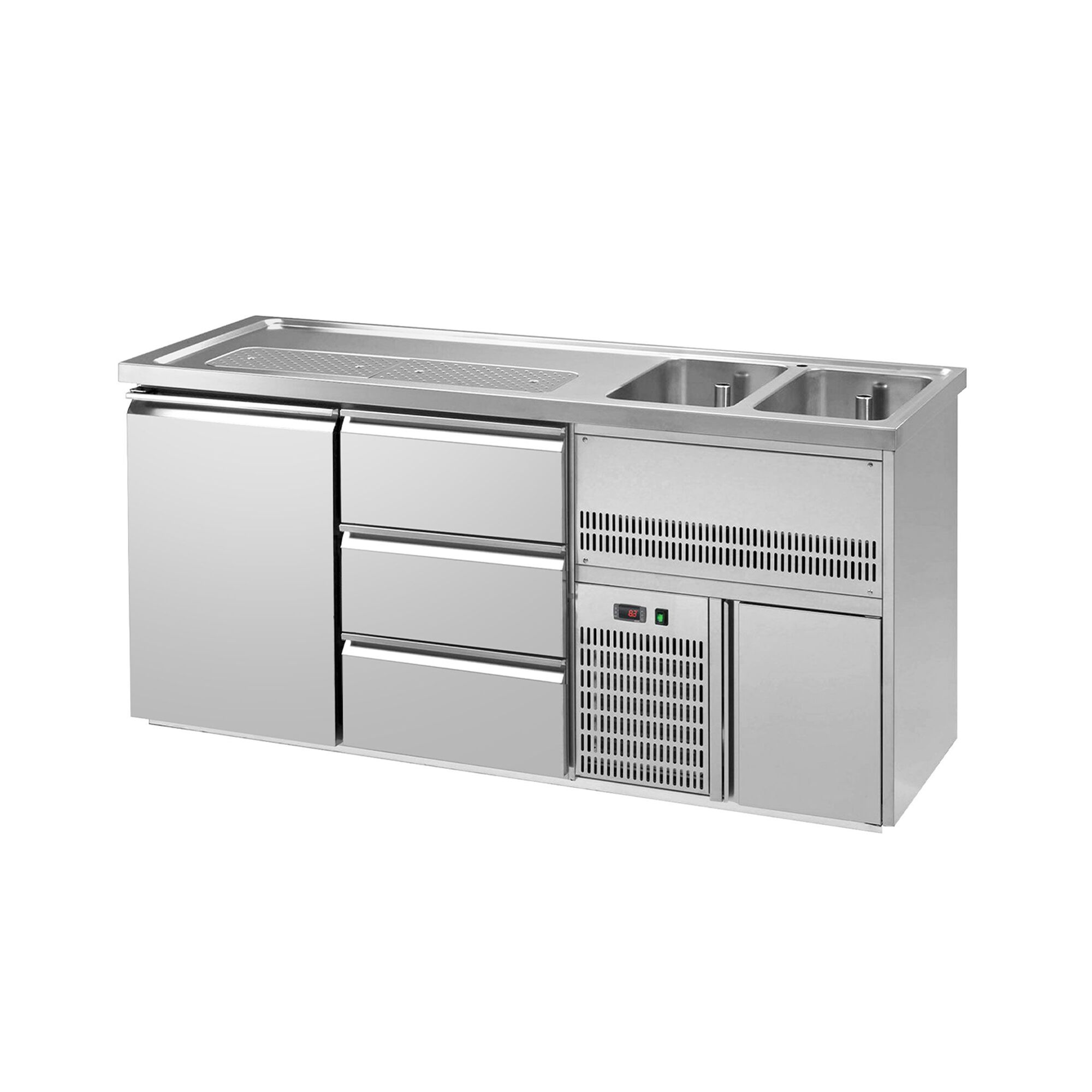Biertheke Premium PLUS - 1950x700mm - 1 Tür & 3 Schubladen