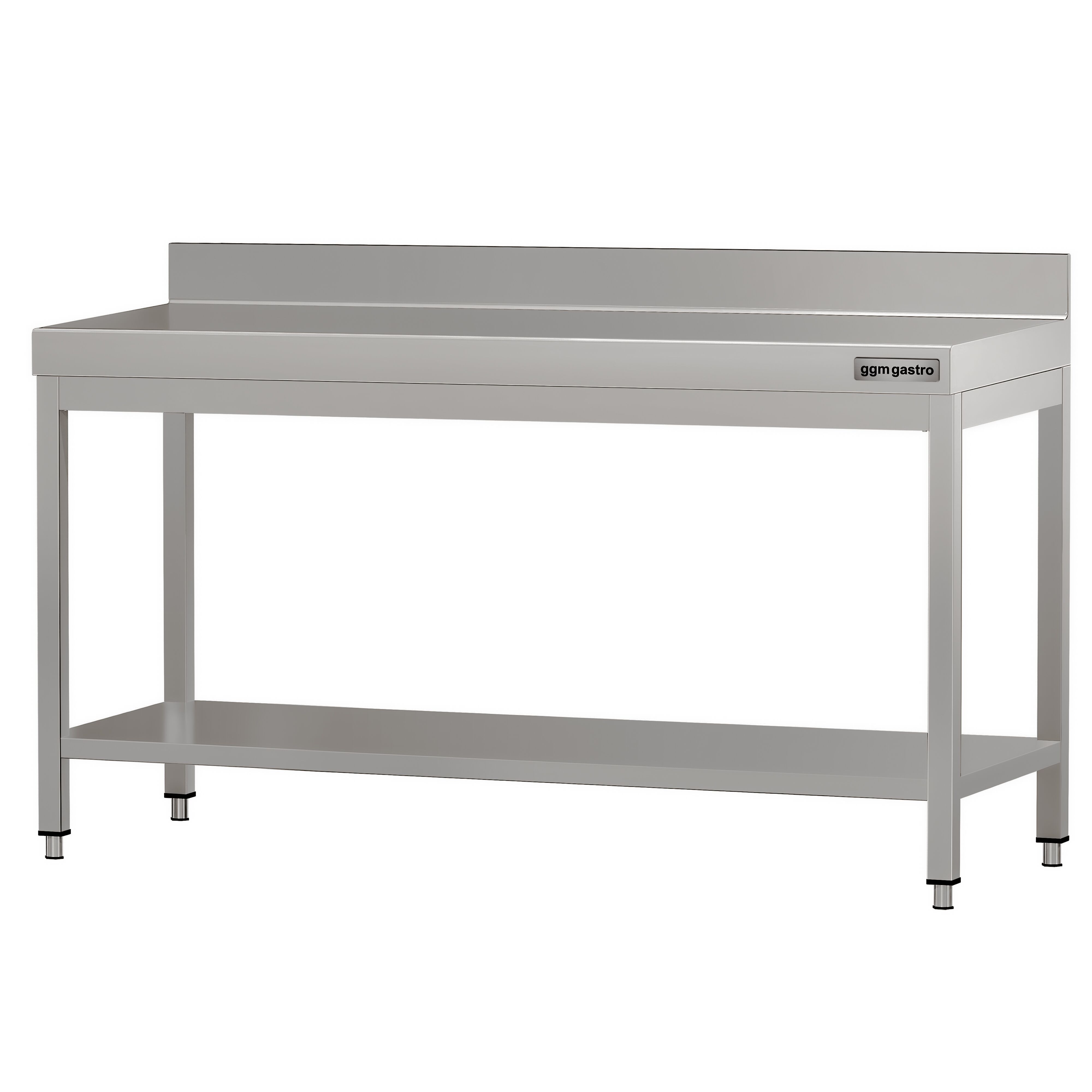 Table de travail en inox ECO – 1800 × 600 mm – avec tablette inférieure & dosseret
