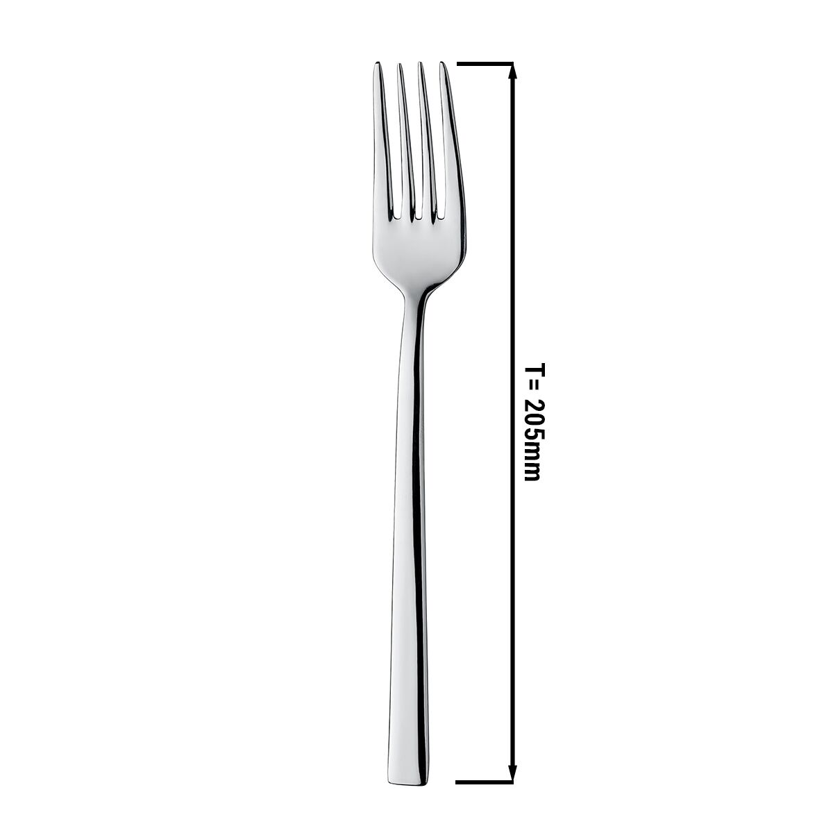 (12 pcs) Fourchette de menu Giancarlo - Acier inoxydable 18/10 - 205mm - 12 pièces