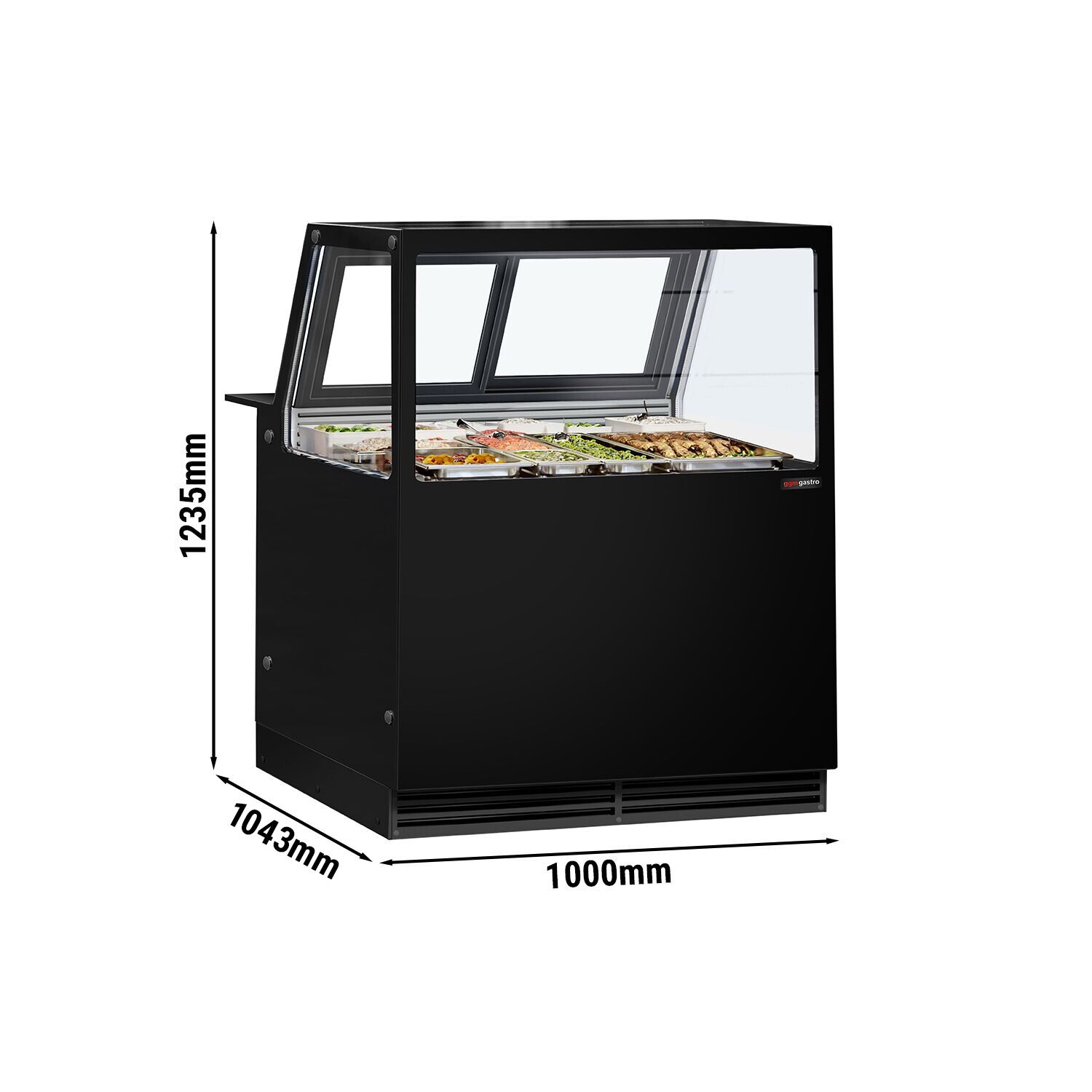 Comptoir vitrine réfrigérée KAISA - 1000mm - Double vitrage - +2/+8°C - Éclairage LED - 280L