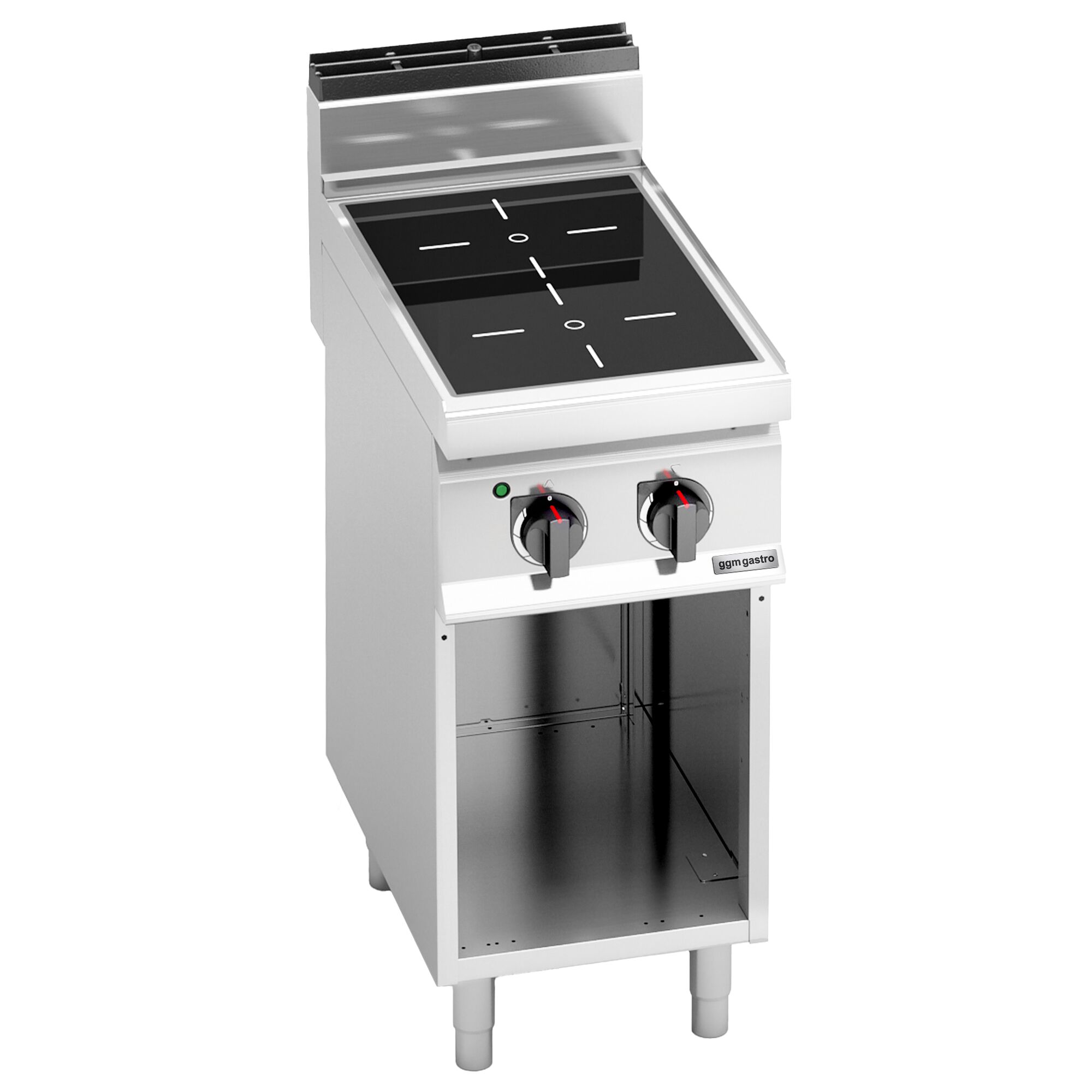 Réchaud vitrocéramique à poser - 6,4kW - 2 foyers infrarouges - sur placard ouvert