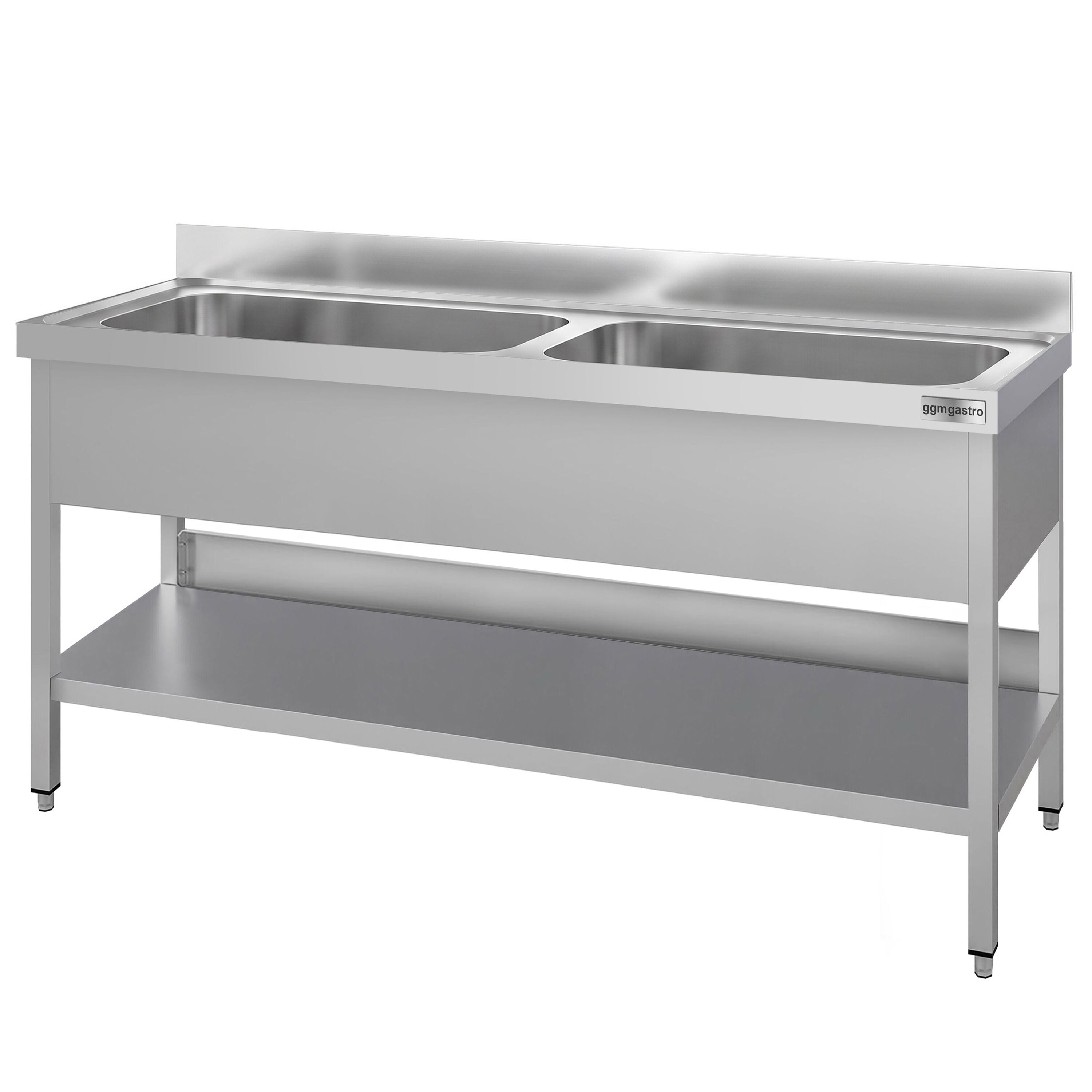 ECO pot washing table – 1800x600mm – with 2 basins