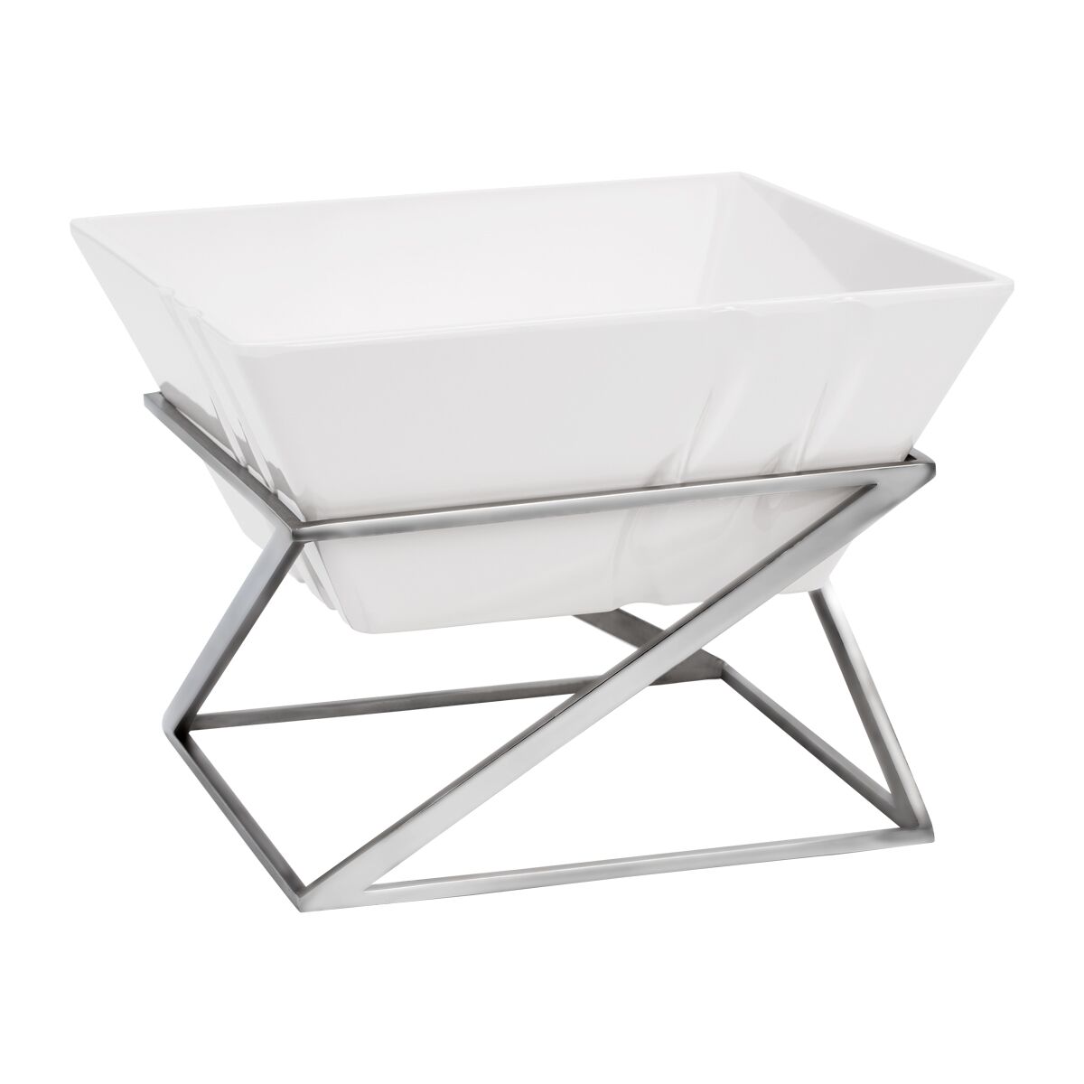 Etagere / Buffet Stand - Chrome - square - Height: 175mm - incl. 1 Melamine bowl