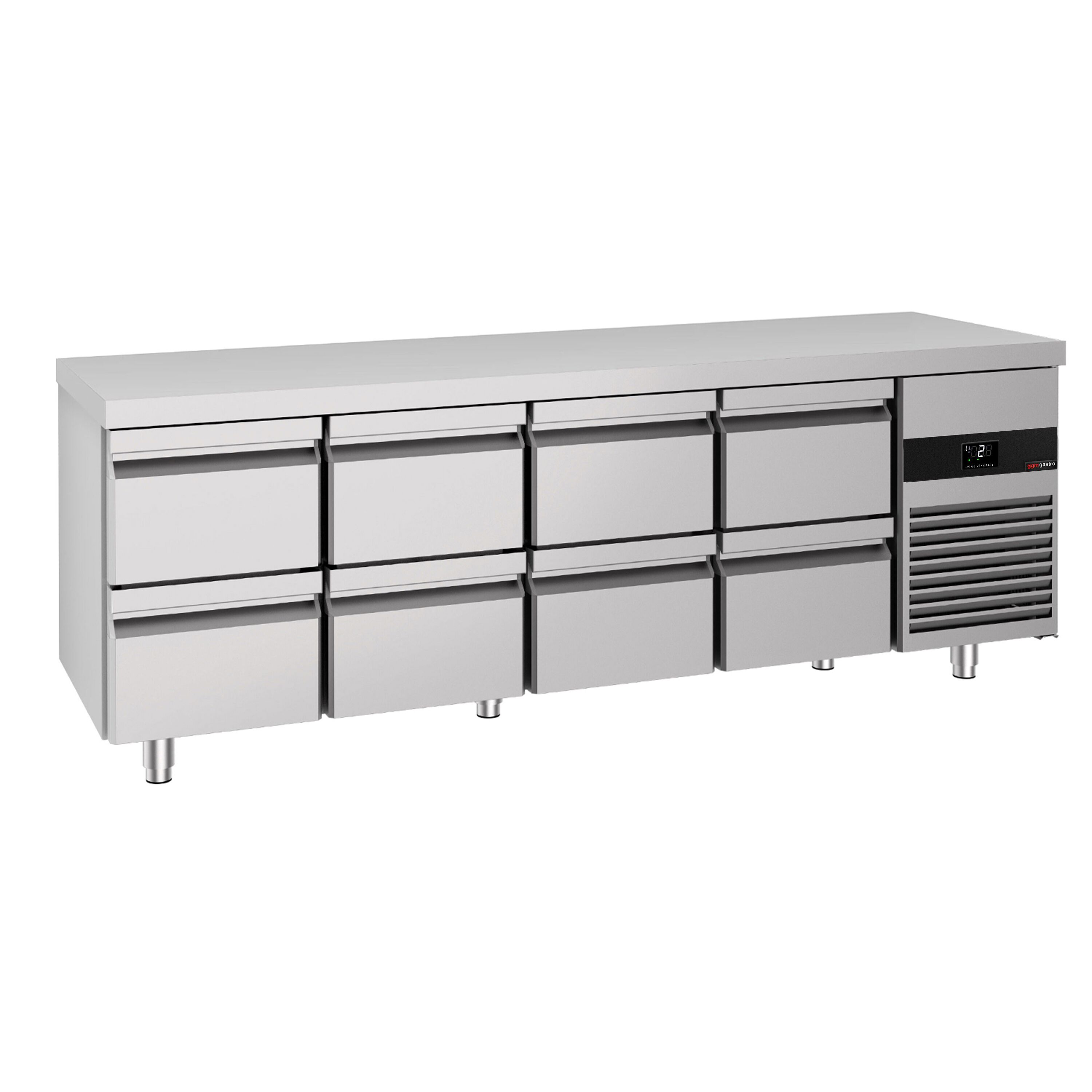 Table réfrigérée PREMIUM - 2330 x 700 mm - avec 8 tiroirs