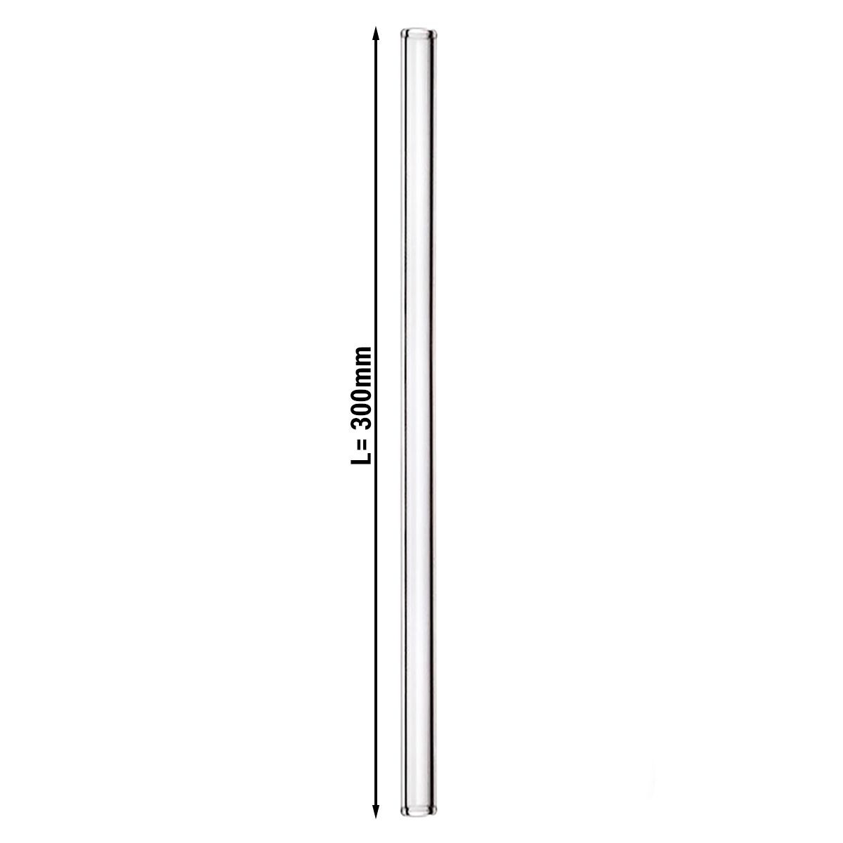 (50 pz) Cannucce in vetro riutilizzabili - dritta - 300mm - ø 9mm