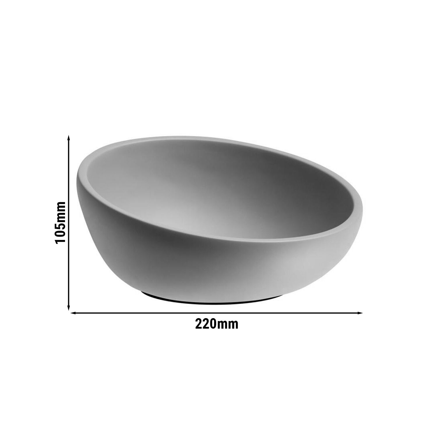 (6 pcs) Coupe - ELEMENT - Béton - 1,1L - carré - 220x220mm - Profondeur : 105mm - Gris - lot de 6