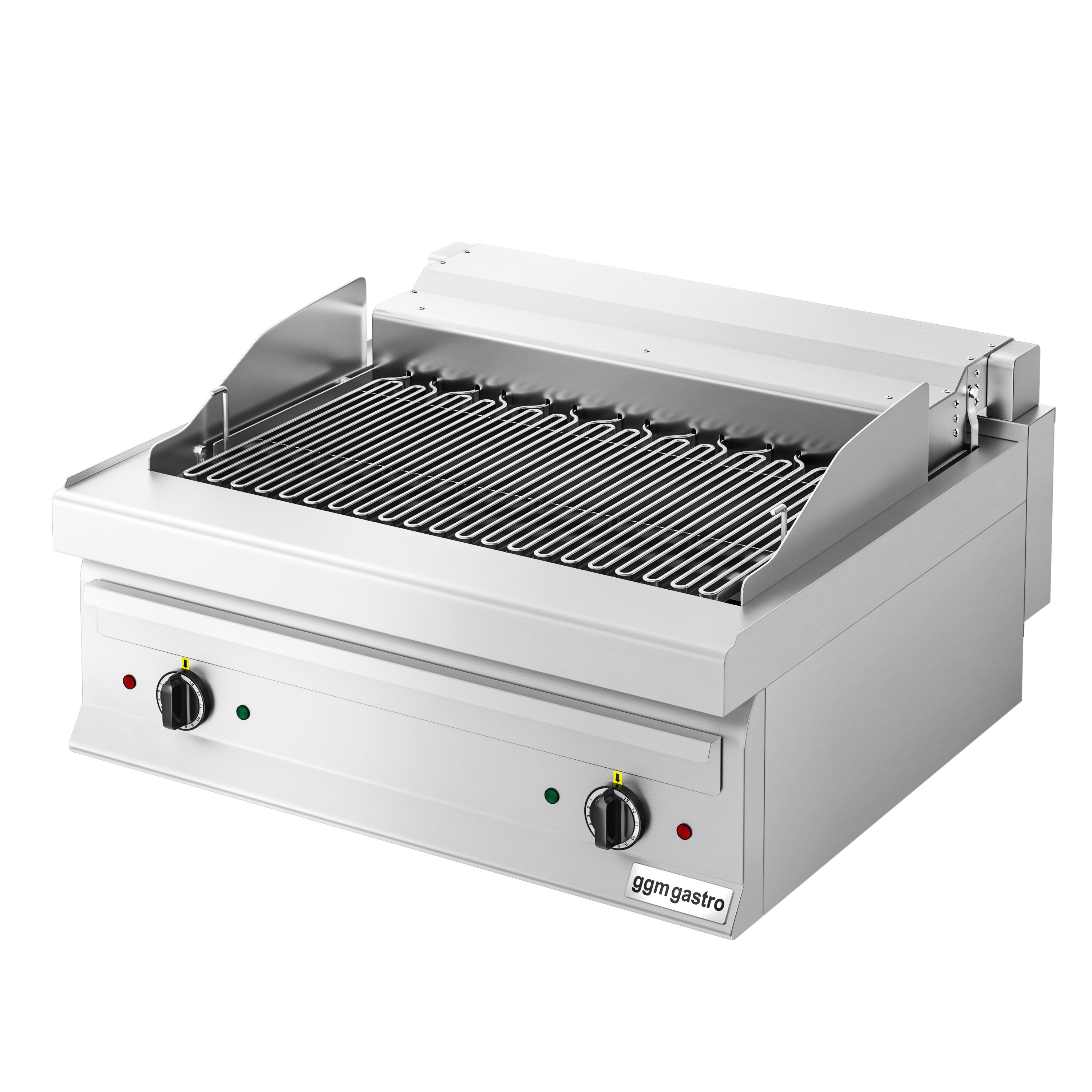 Grill électrique professionnel direct à eau - 8,75kW - de table - P700mm - 2 brûleurs - grilles réglables en hauteur