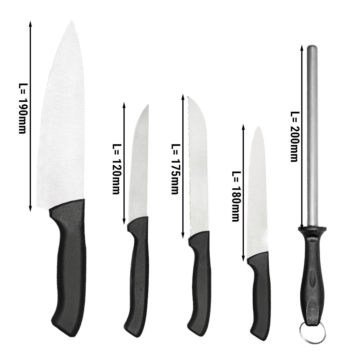 Messer-Set mit Rolltasche - 5-teilig