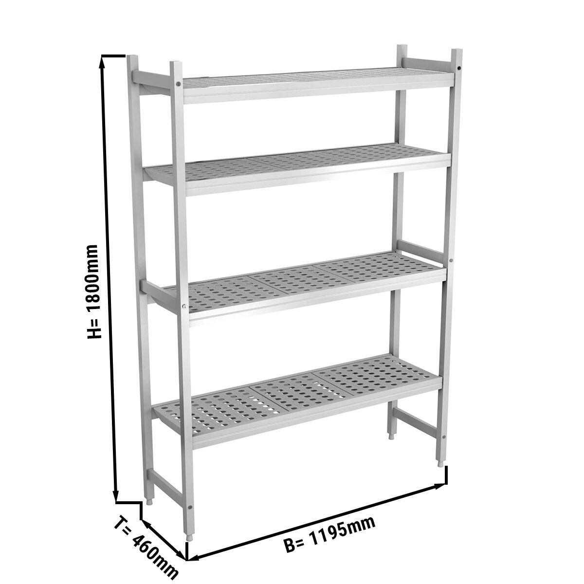 Étagère de base en aluminium - 1195 x 1800 mm - Capacité de charge : 600 kg