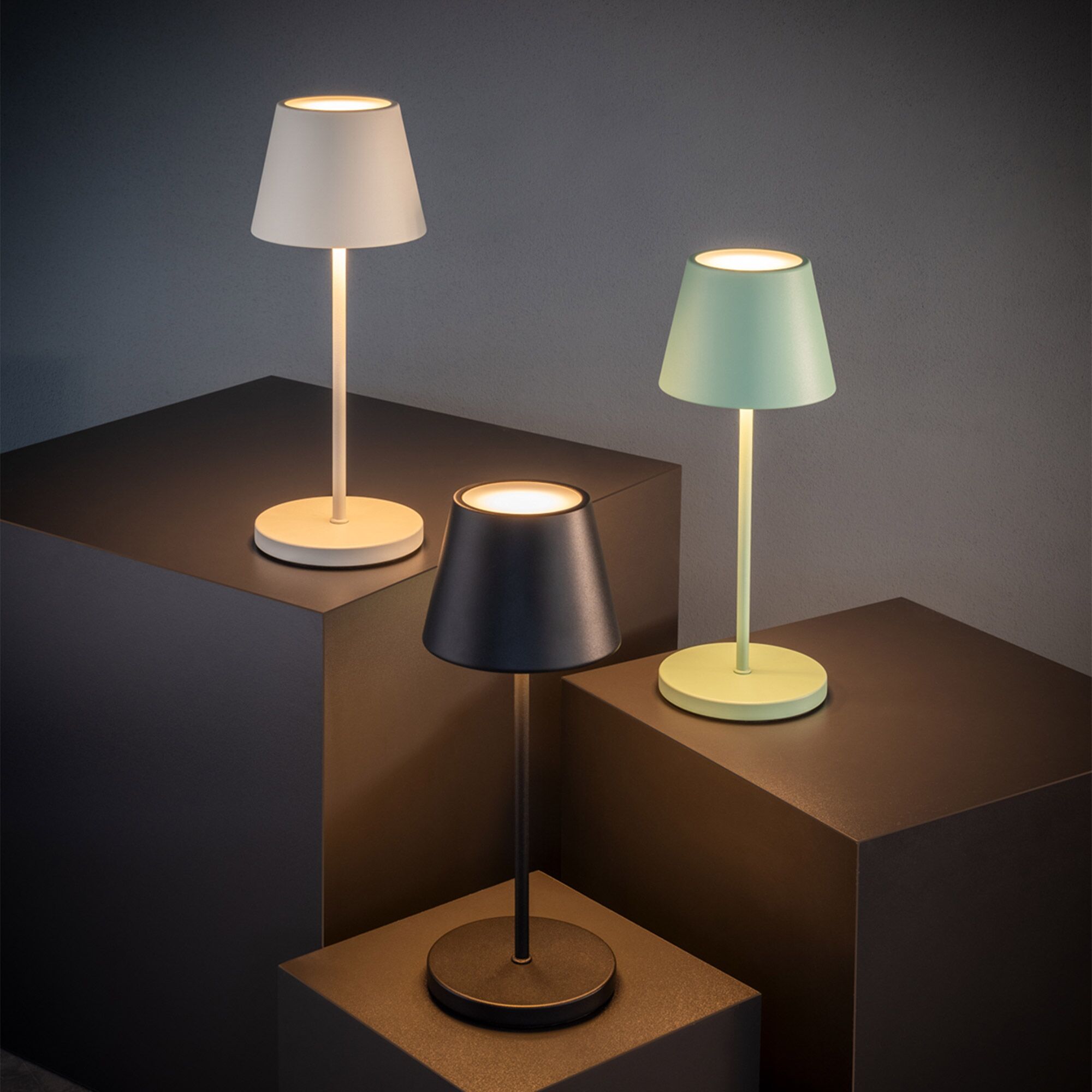 (4 pièces) Lampe de table – MERLE MINI – dimmable en 3 niveaux – Ø 90 mm – Noir