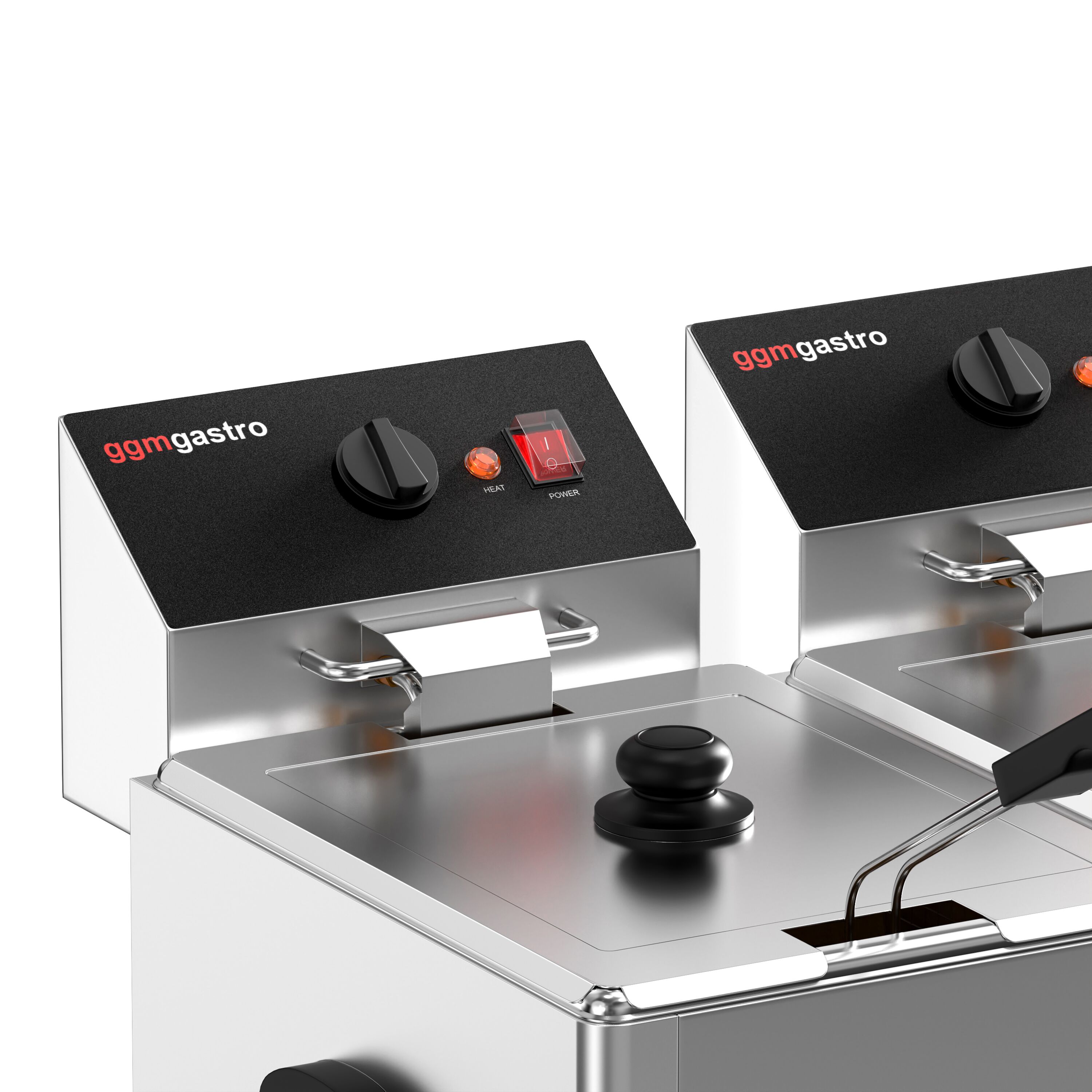 Friteuse électrique double – 8+8 litres – 6,5 kW – avec robinet de vidange