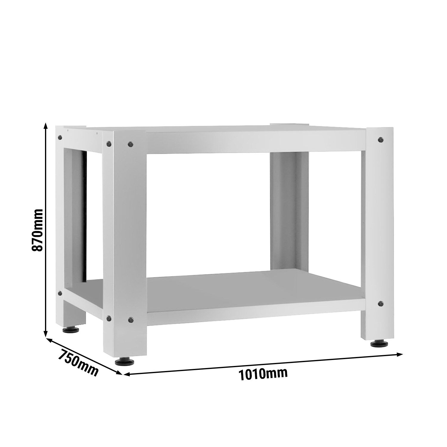 Support pour four à pizza - 1025x760x870mm - Inox - avec 1 étagère - pour POE430N & POE4430N