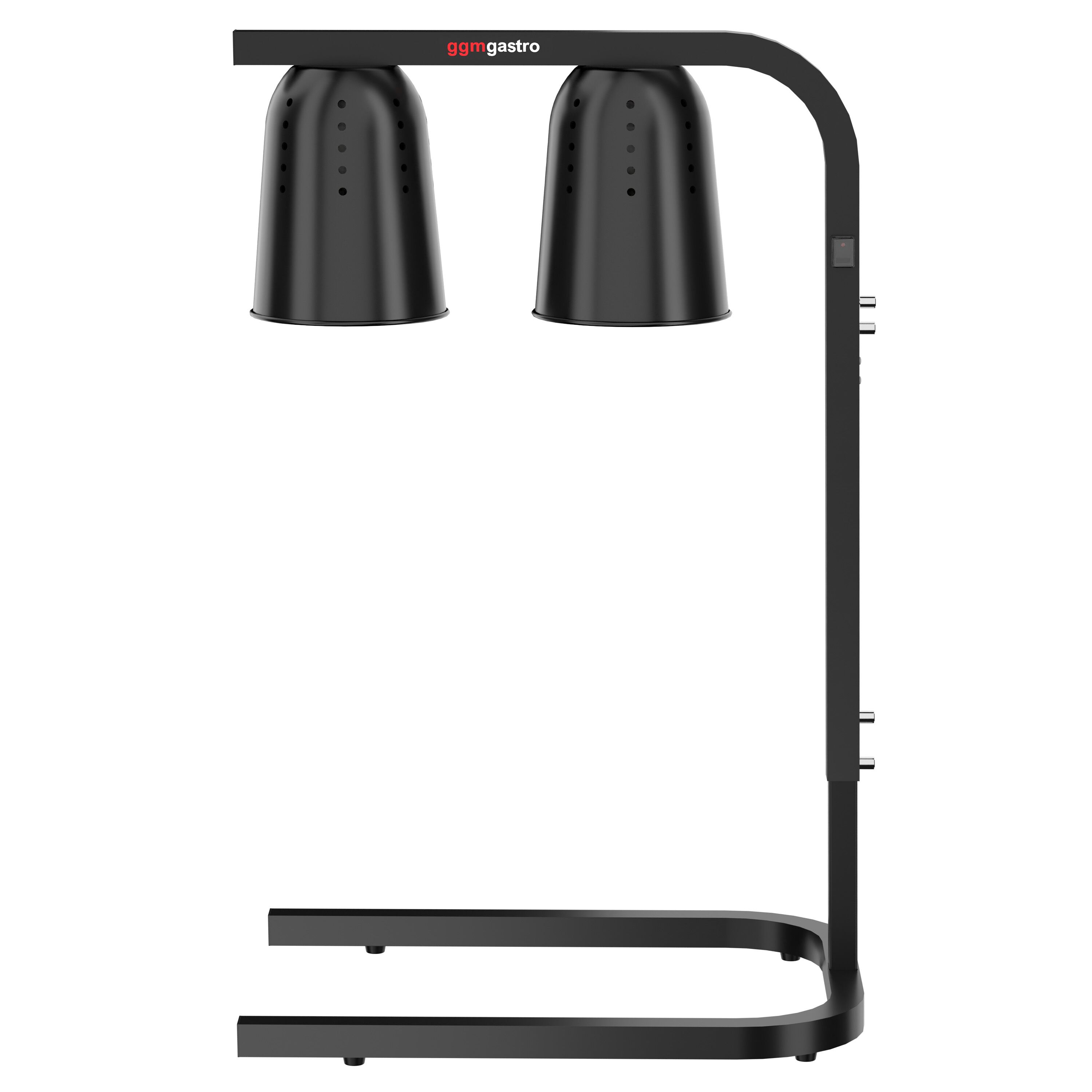Lampe chauffante infrarouge à 2 lampes chauffantes - 453x360mm - 500W - réglable en hauteur - Noir