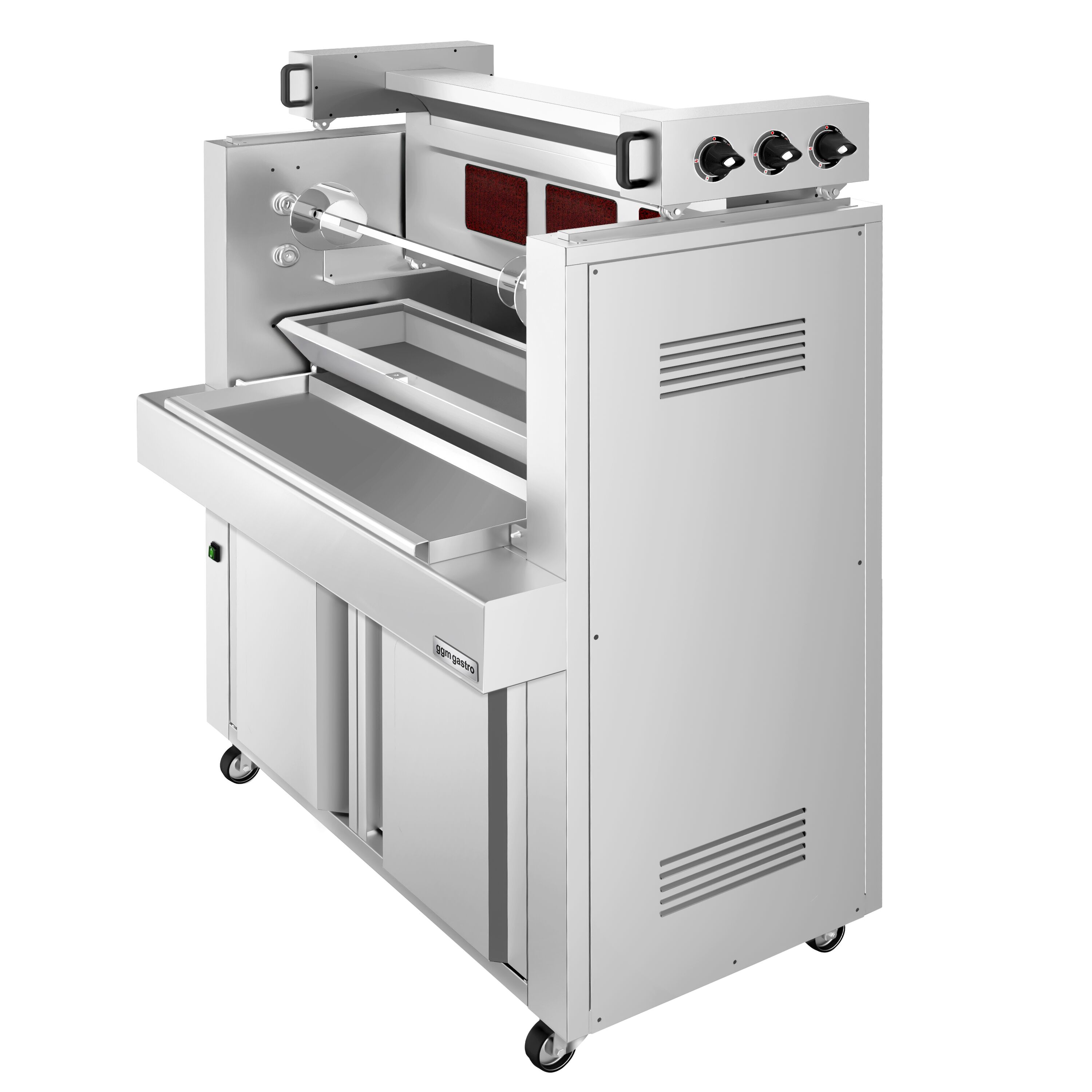 Grill kebab - sur roulettes - broche horizontale (Cağ) - sur socle - 9.8kW - pour 85kg de viande