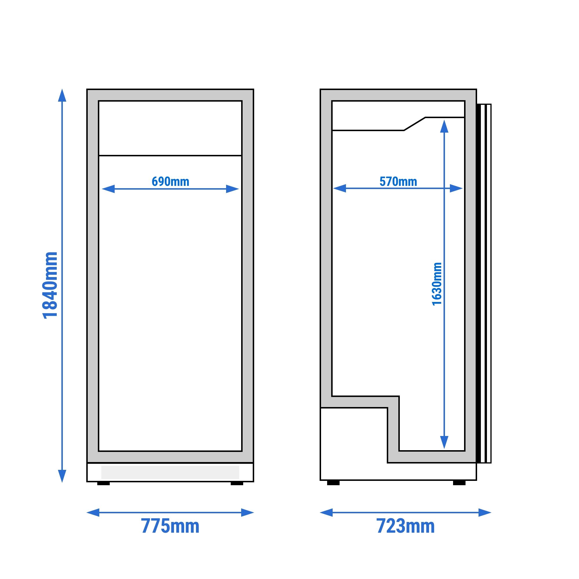Réfrigérateur de stockage inox ECO – 600 litres – avec 1 porte