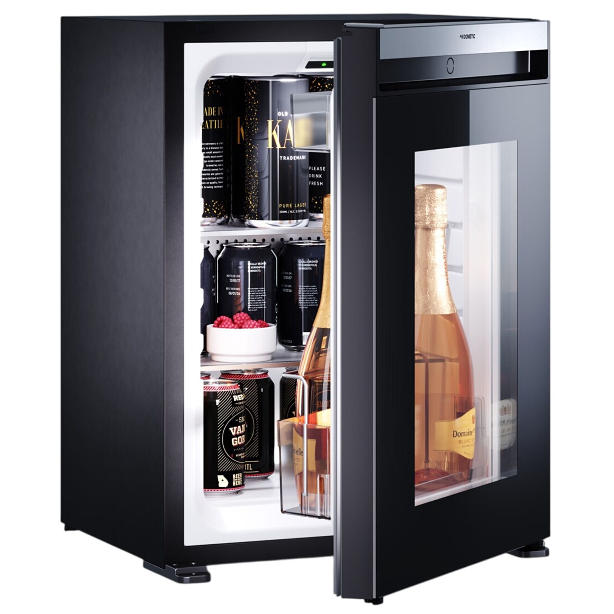 DOMETIC | Minibar-kylskåp – EVOLUTION C40G – 405 mm – 40 liter – med 1 glasdörr och dörrhängning till höger