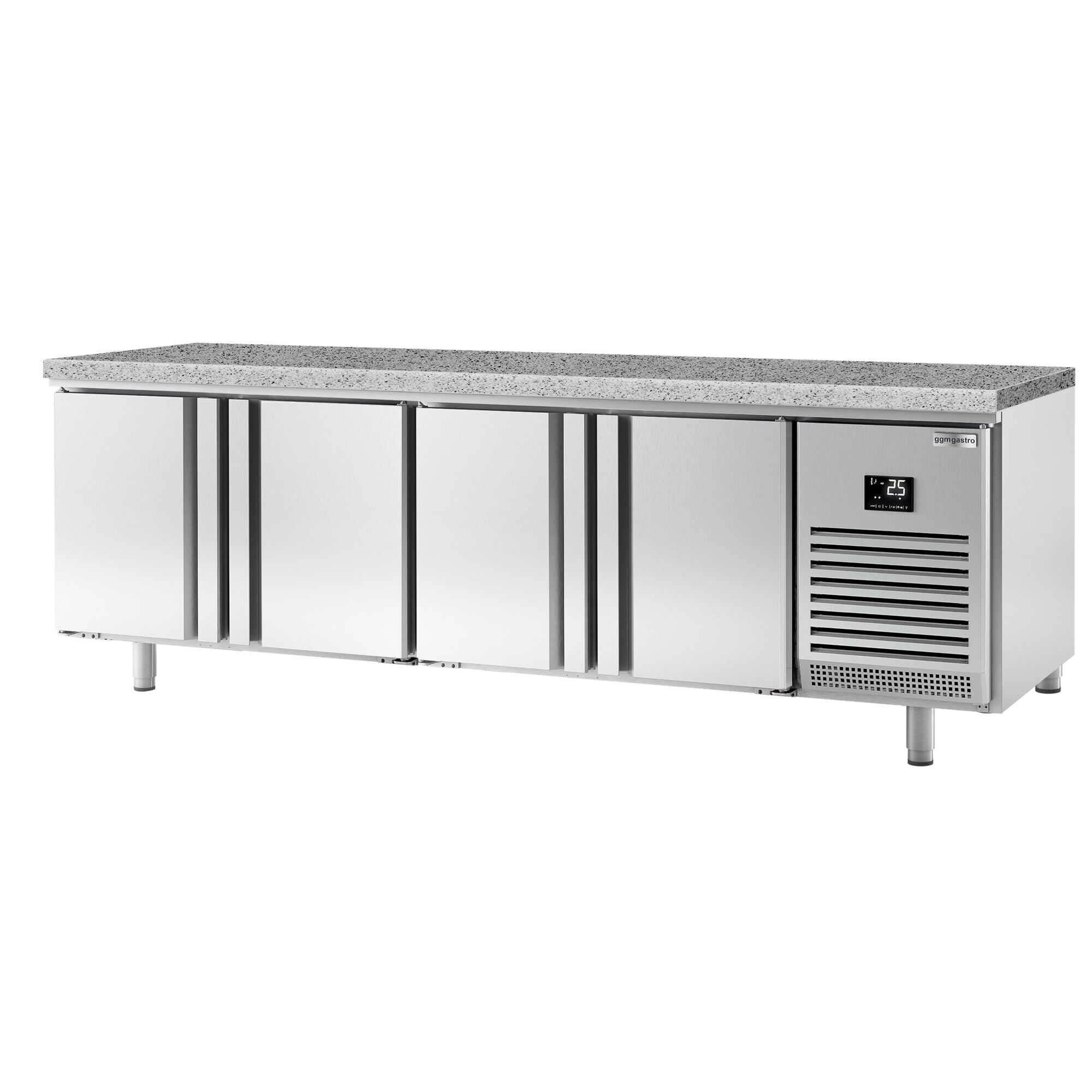 Bakery Counter Fridge PREMIUM PLUS - 2752x800mm - with 4 doors - granite worktop - capacity 850 litres