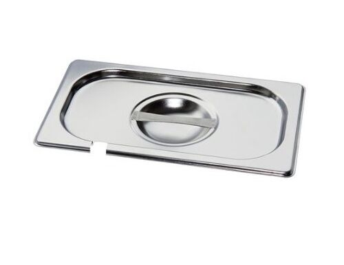 Nerezové GN víko GN 1/4 - s výřezem na lžíci - výška: 28 mm - 265x162 mm