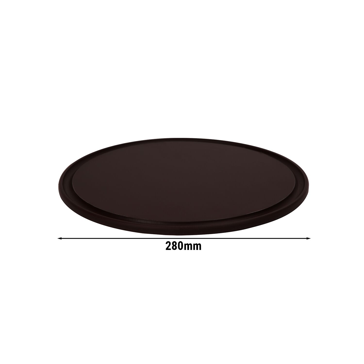 (12 Pièces) Assiette à Pizza - Polyéthylène - Ø 280 mm - Avec Rainure à Jus - Marron