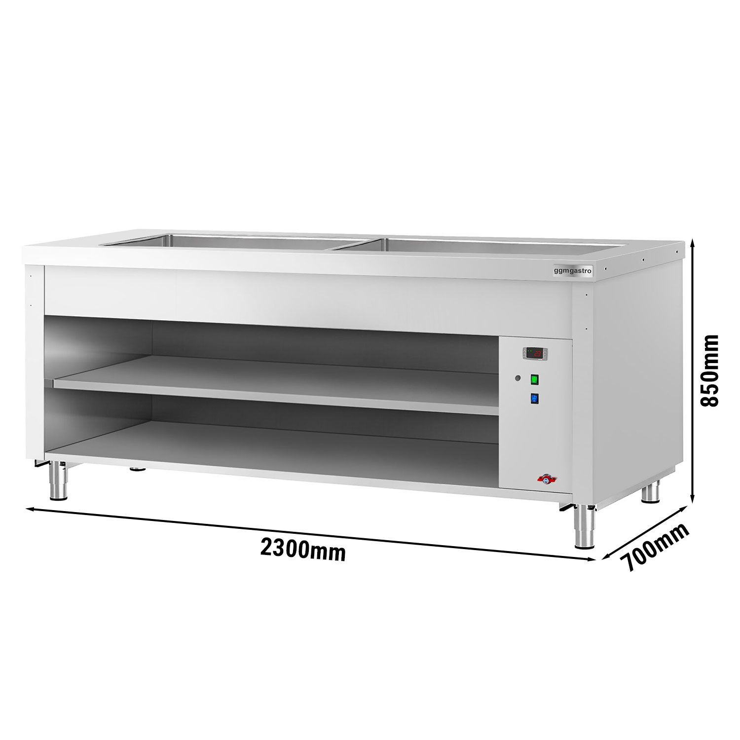Buffet chaud KOPENHAGEN - 2310mm - avec bain-marie - pour 6x GN 1/1