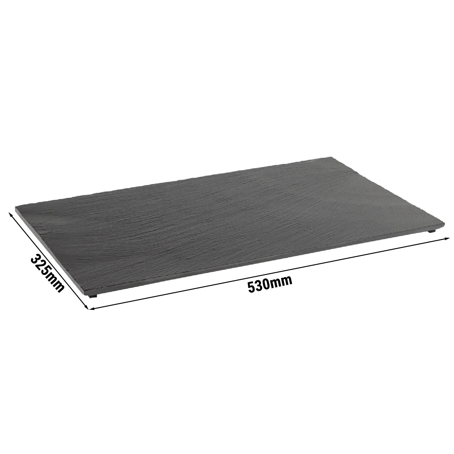 (6 pcs) Plateau en ardoise naturelle - GN 1/1 - VALO - Lot de 6 - 530x325mm - patins antidérapants inclus