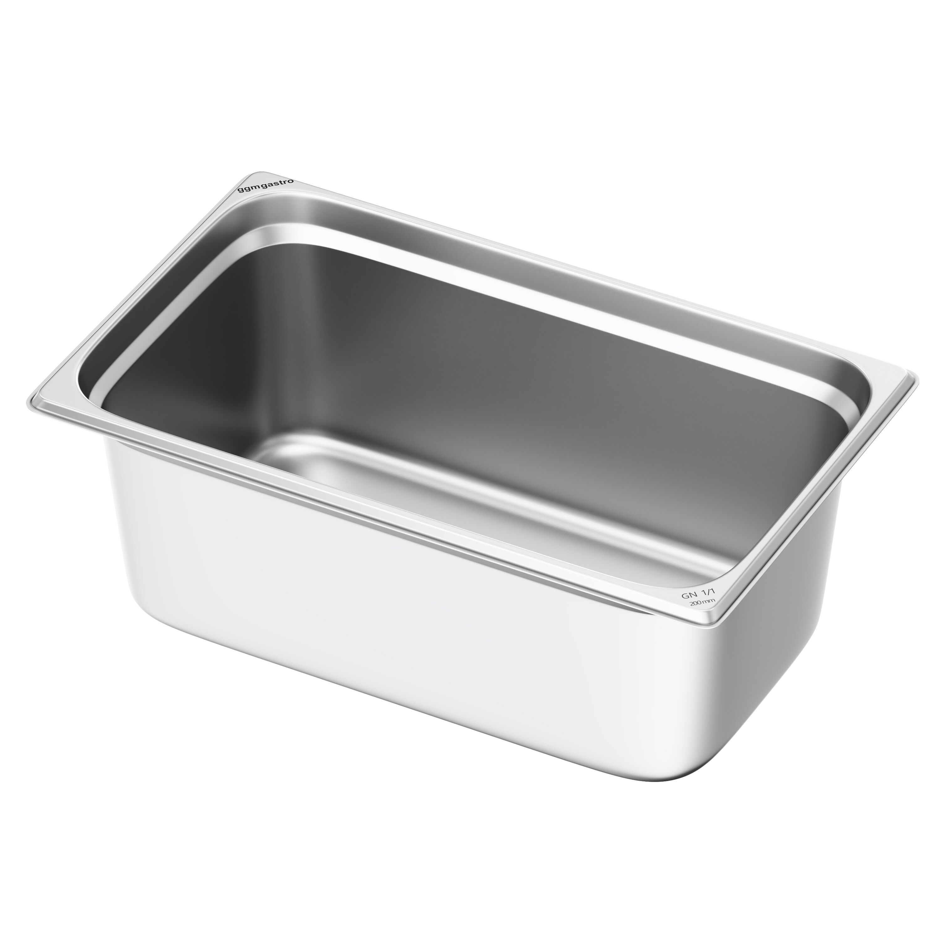 (6 pièces) Bac GN 1/1 en inox - Hauteur : 200 mm