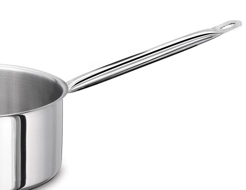 Stiel-Kasserolle - Edelstahl - 3,6 Liter - Ø 220mm - Höhe: 95mm - Induktionsgeeignet