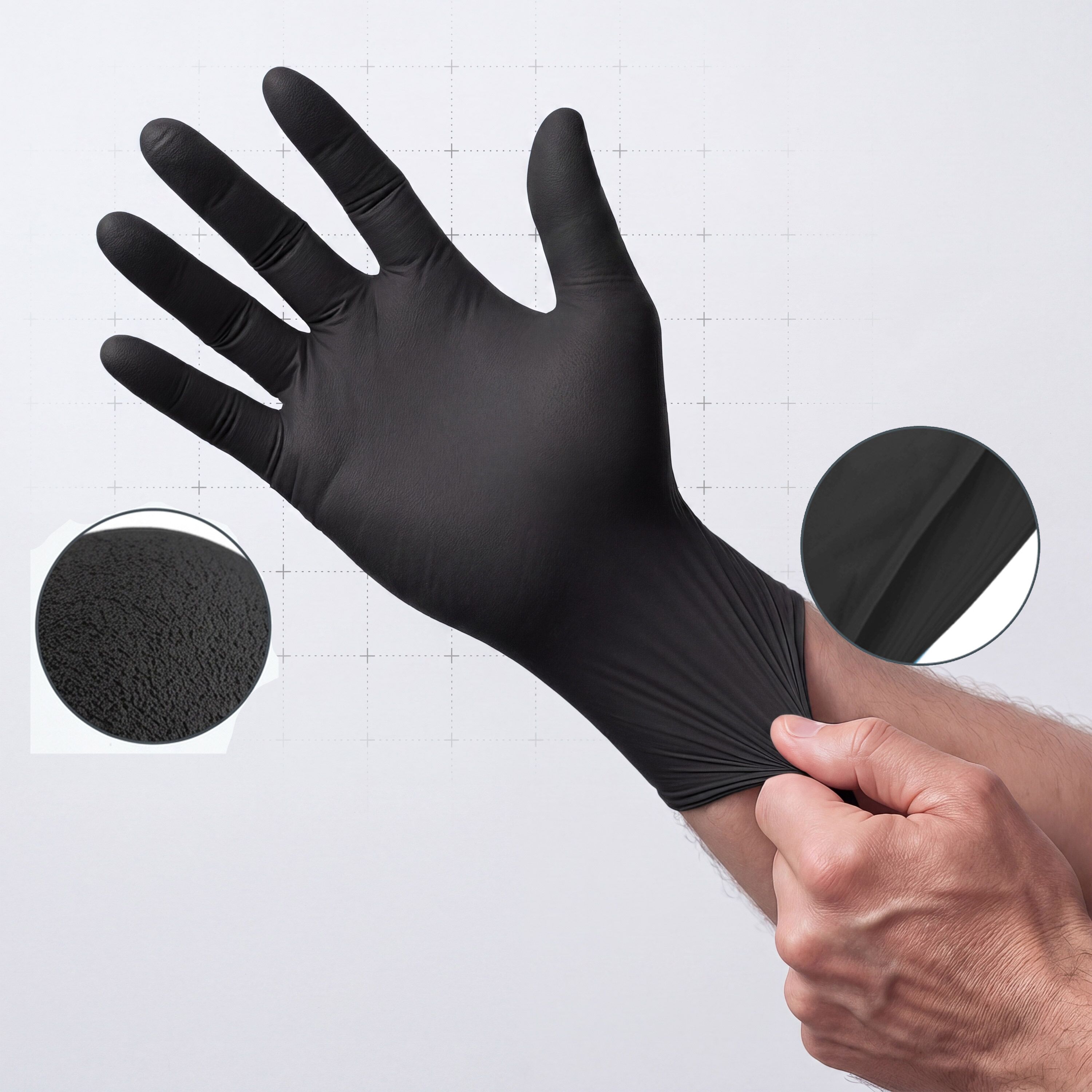 (10 pezzi) ARNOWA | Guanti in nitrile monouso - 100 pezzi - Taglia M - Nero