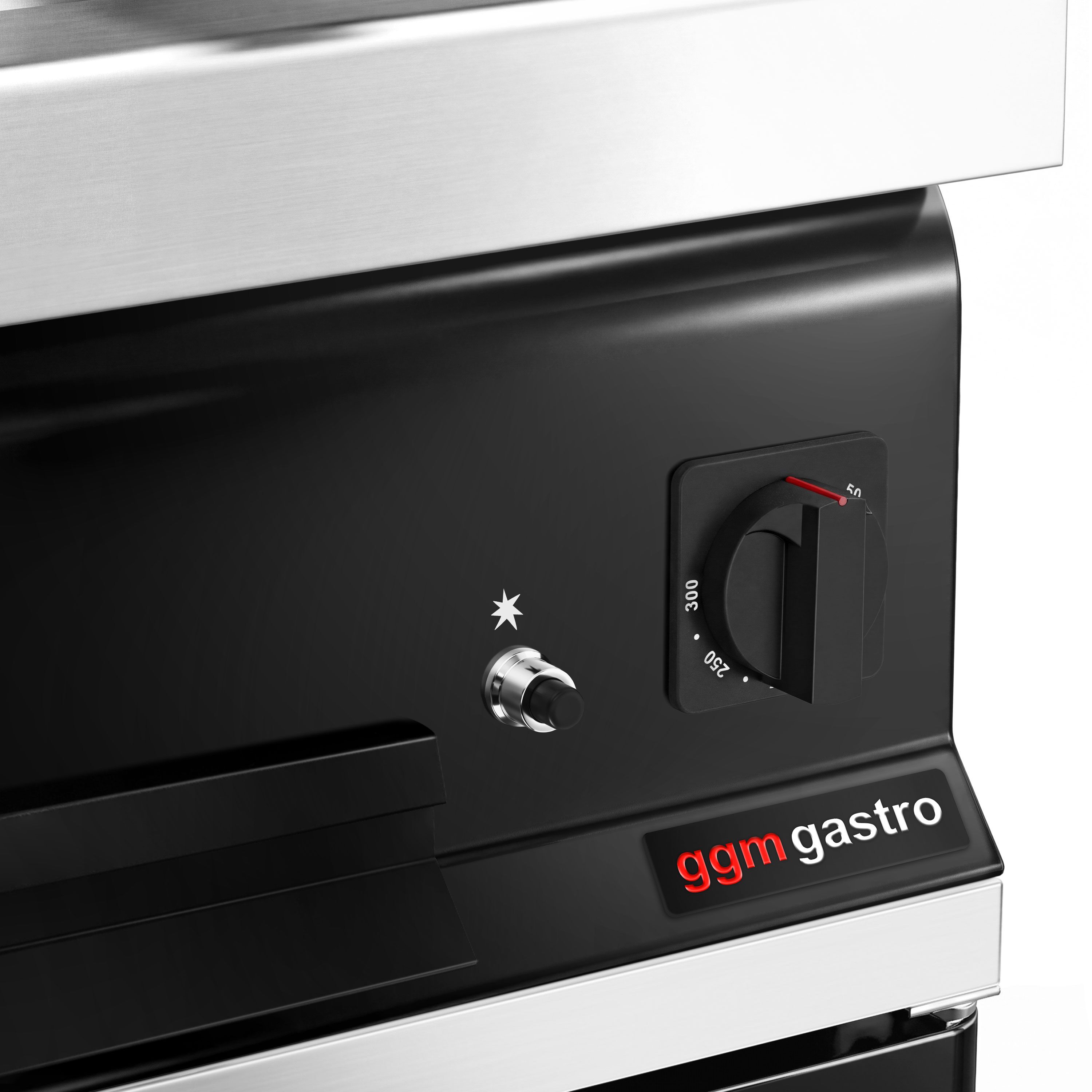 Commercial Gas Lava Rock Chargrill Mario 700 - 400mm - Freestanding - with Cabinet Base - 700mm Deep - Tilting Grill Grid - Black-front Fascia - incl. cabinet base - 1 Door