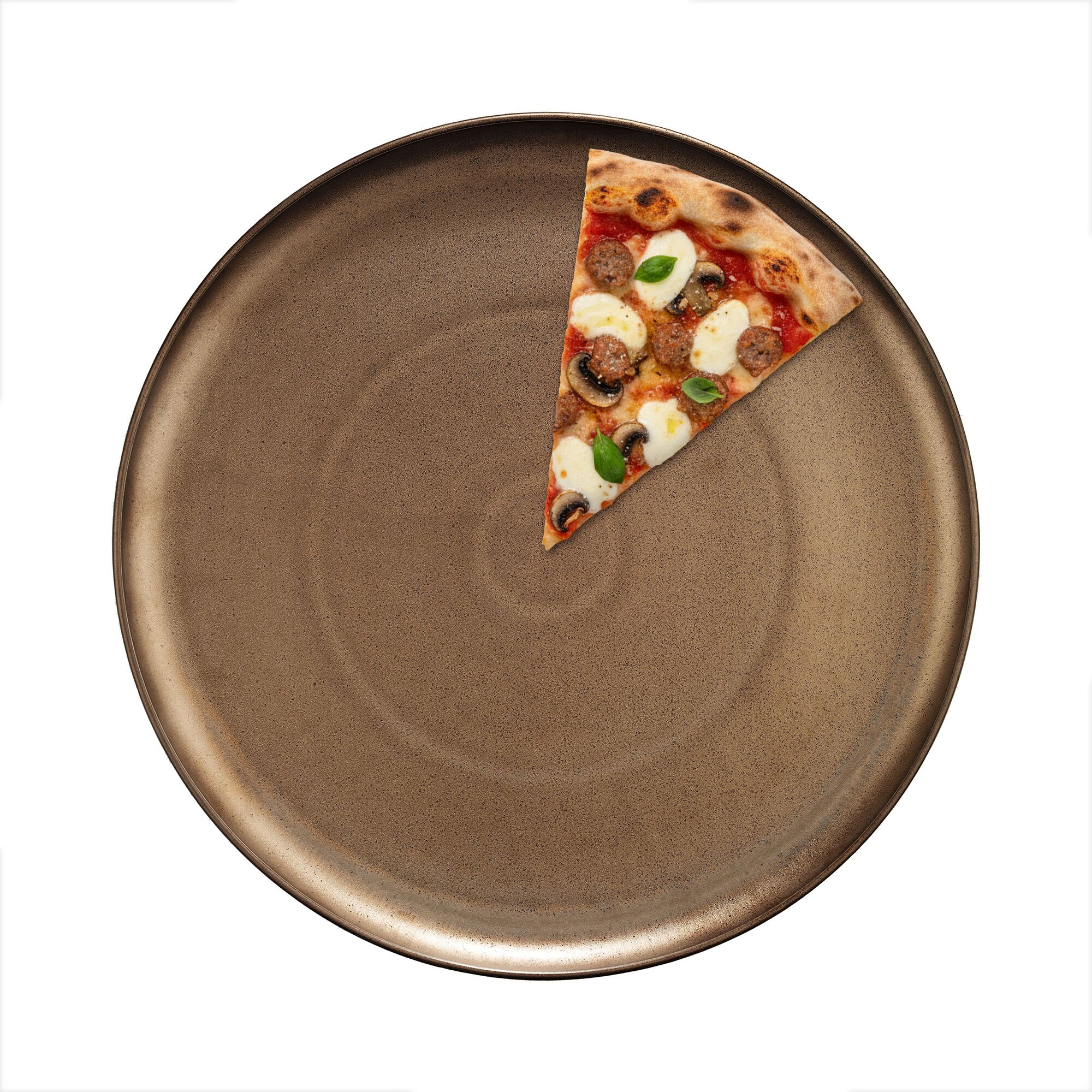 (12 pièces) Assiette à Pizza en Porcelaine - Ø 310 mm - Bronze