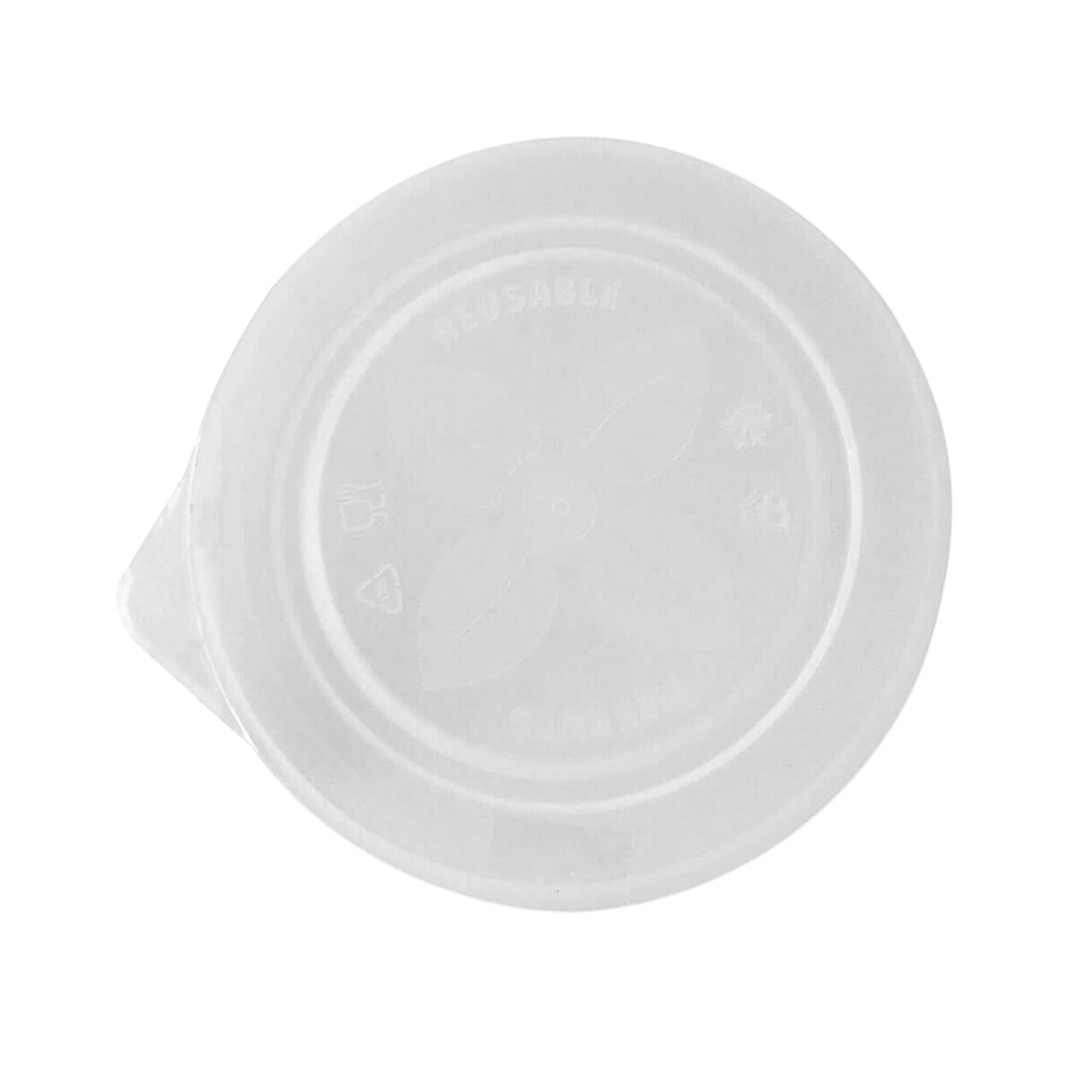 (288 pcs) Couvercle plat réutilisable - Transparent - compatible avec gobelets Ø95mm