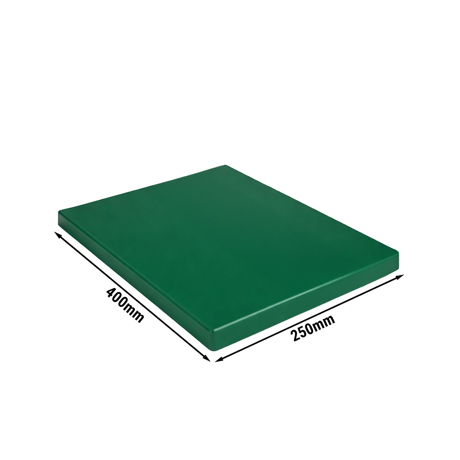Planche à découper antidérapante - 250x400mm - Épaisseur: 20mm - Conforme HACCP - PEHD 500 - Vert