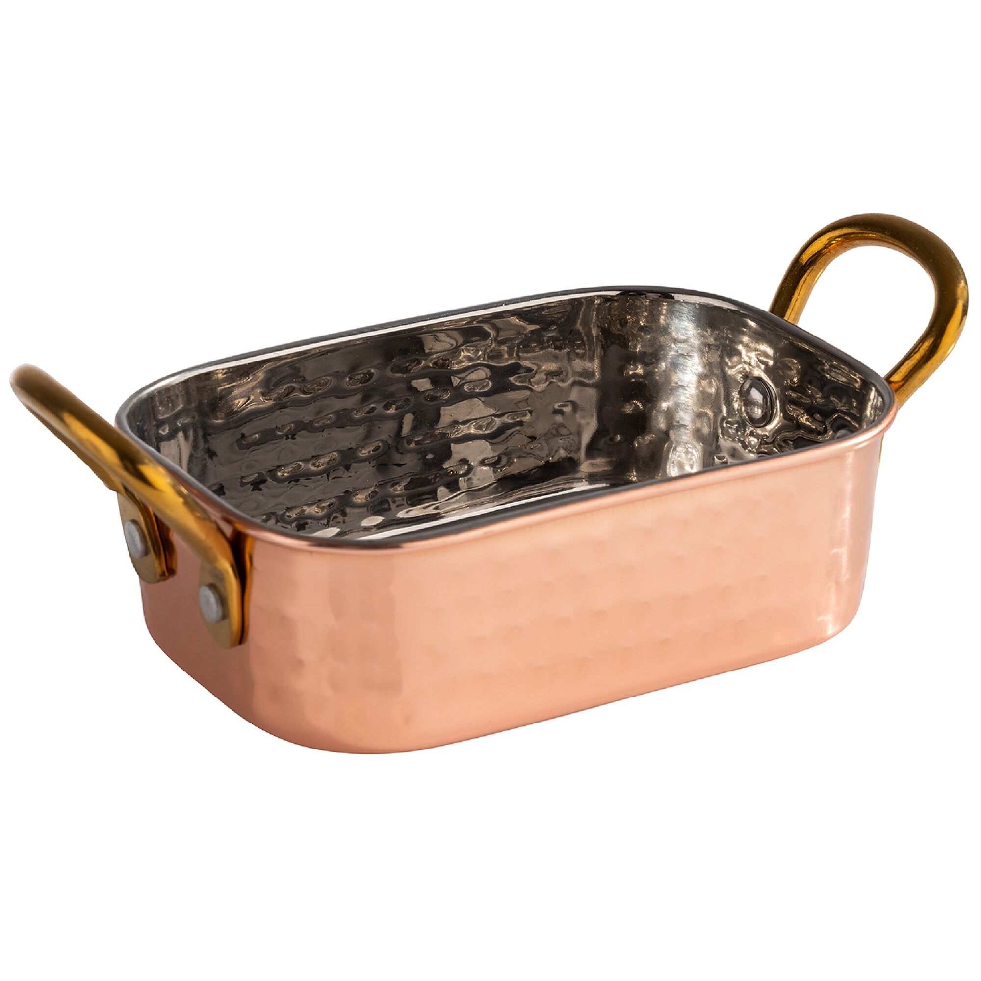 (6 st) Gjutjärnspanna - MUMBAI - 6-pack - rostfritt stål - 0,25 l - 125x85 mm - hamrad yta