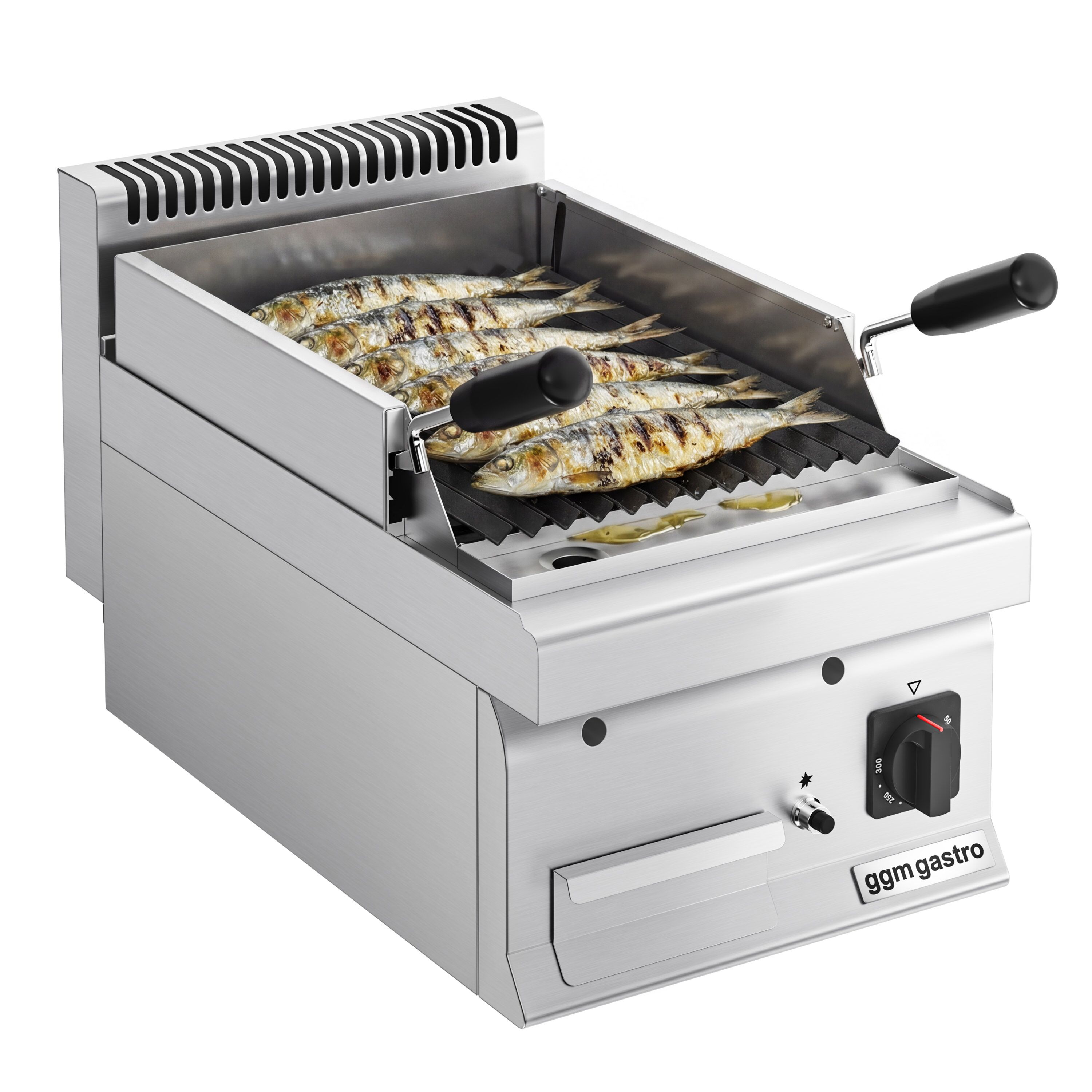 Grill à pierre de lave à gaz – 7 kW – grille inclinable