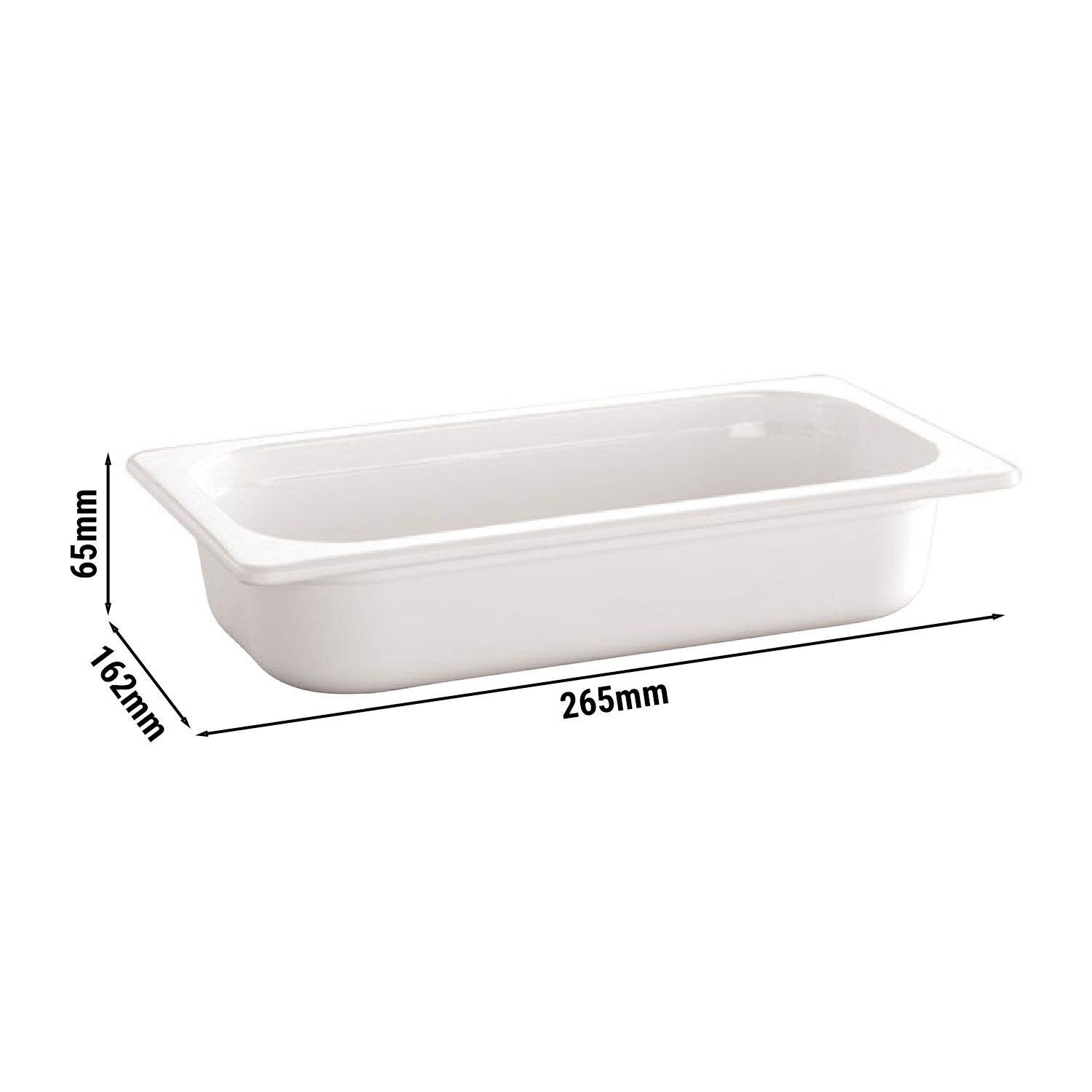 (6 pièces) Bac en mélamine GN 1/4 - ECOLINE - 1,35 litre - Hauteur : 65 mm